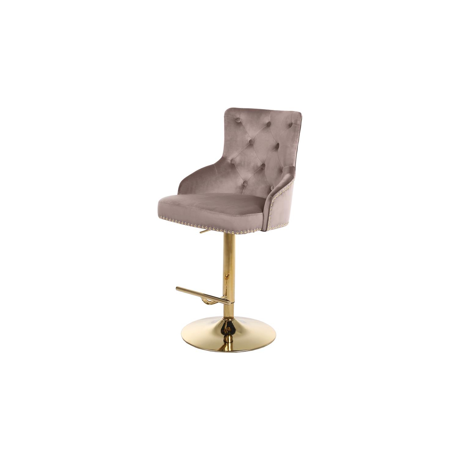 Meridian Furniture Claude Pink Velvet Adjustable Stool