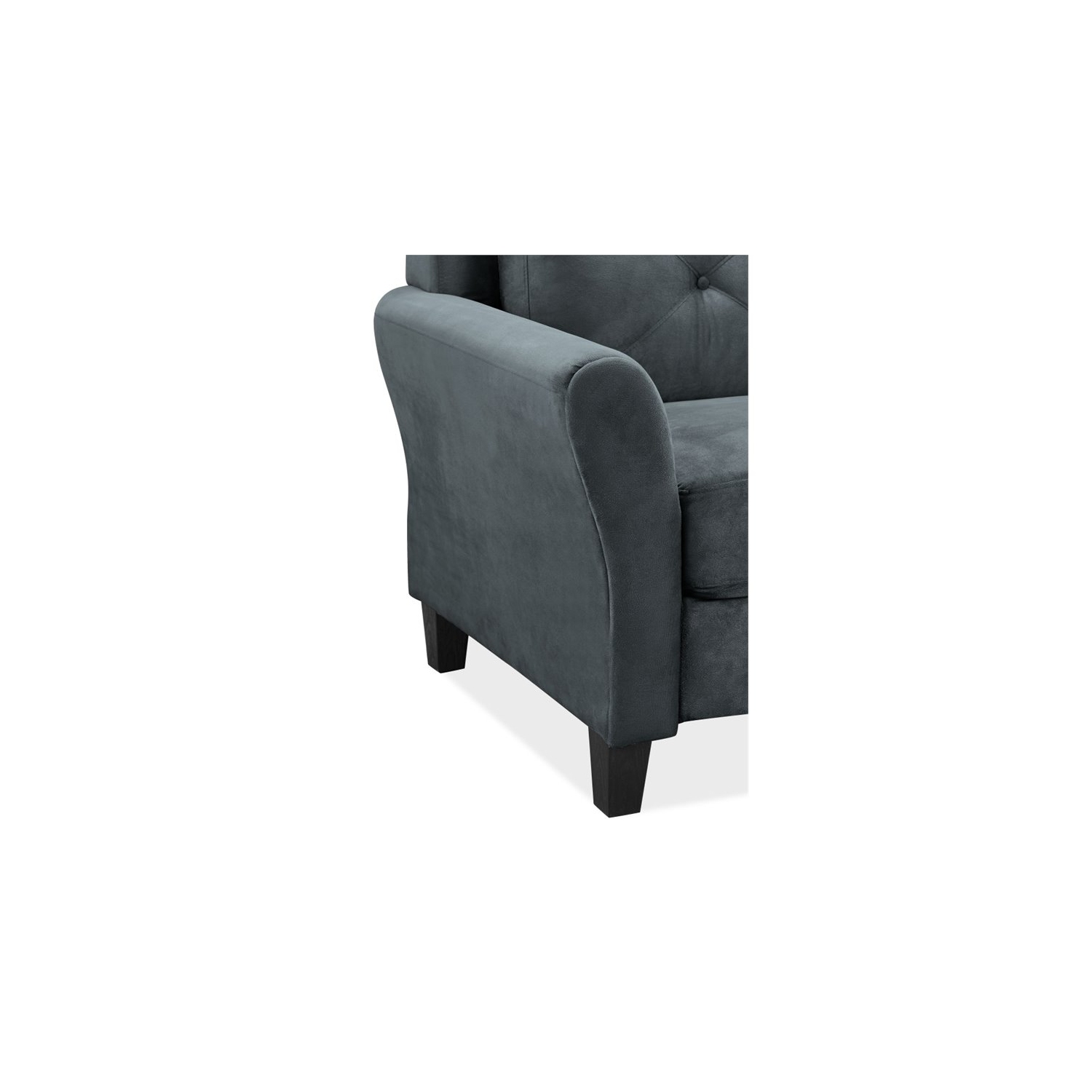 LifeStyle Solutions Harvard 2 Piece Loveseat and Accent Chair Set in Dark Gray