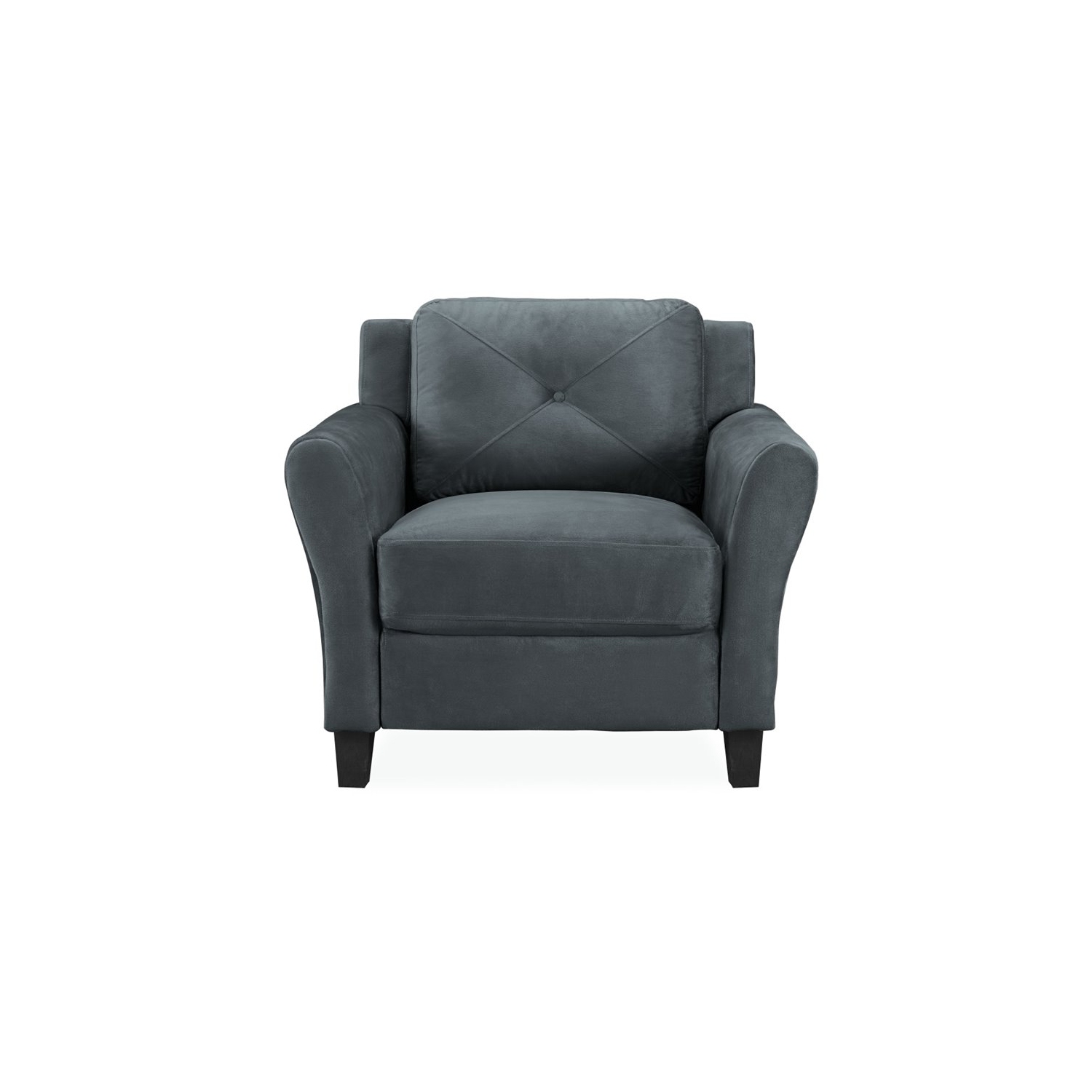 LifeStyle Solutions Harvard 2 Piece Loveseat and Accent Chair Set in Dark Gray