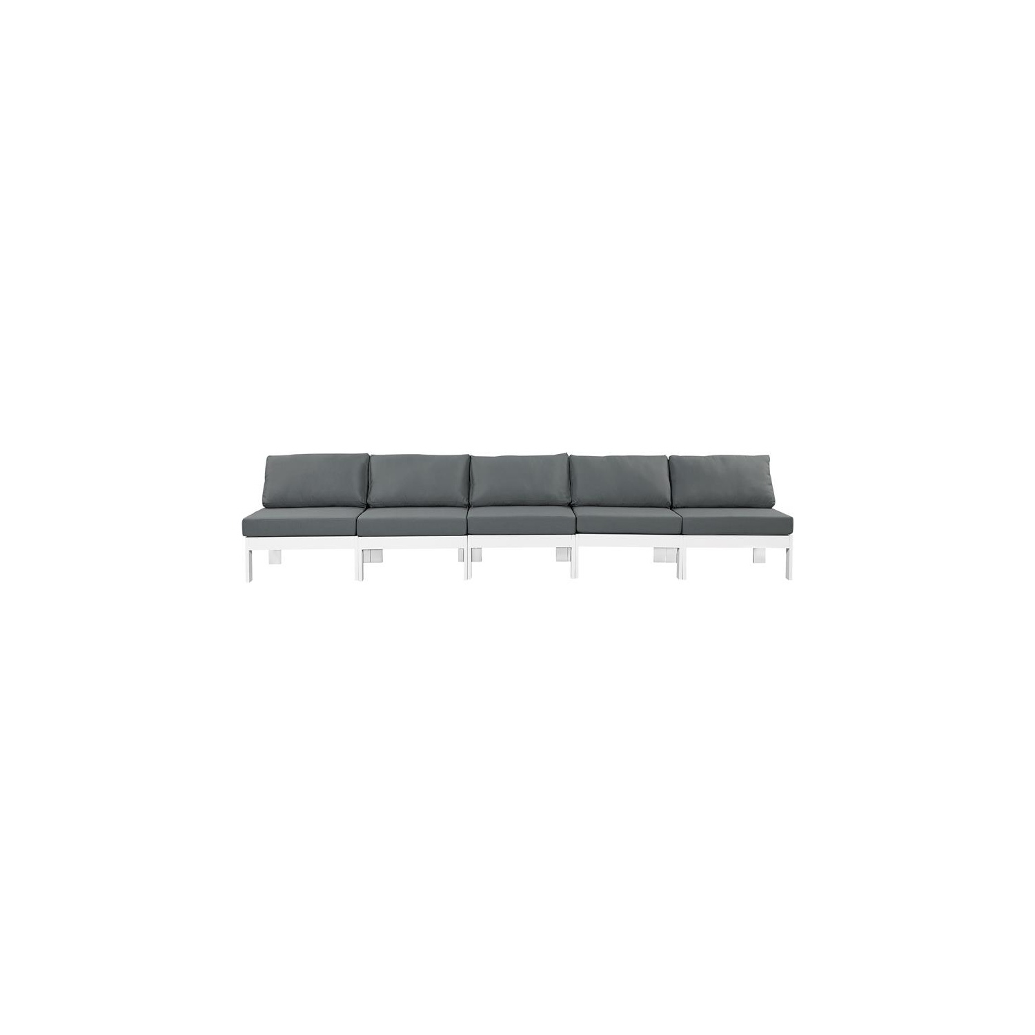 Meridian Furniture Nizuc Grey Fabric Outdoor Patio Modular Sofa
