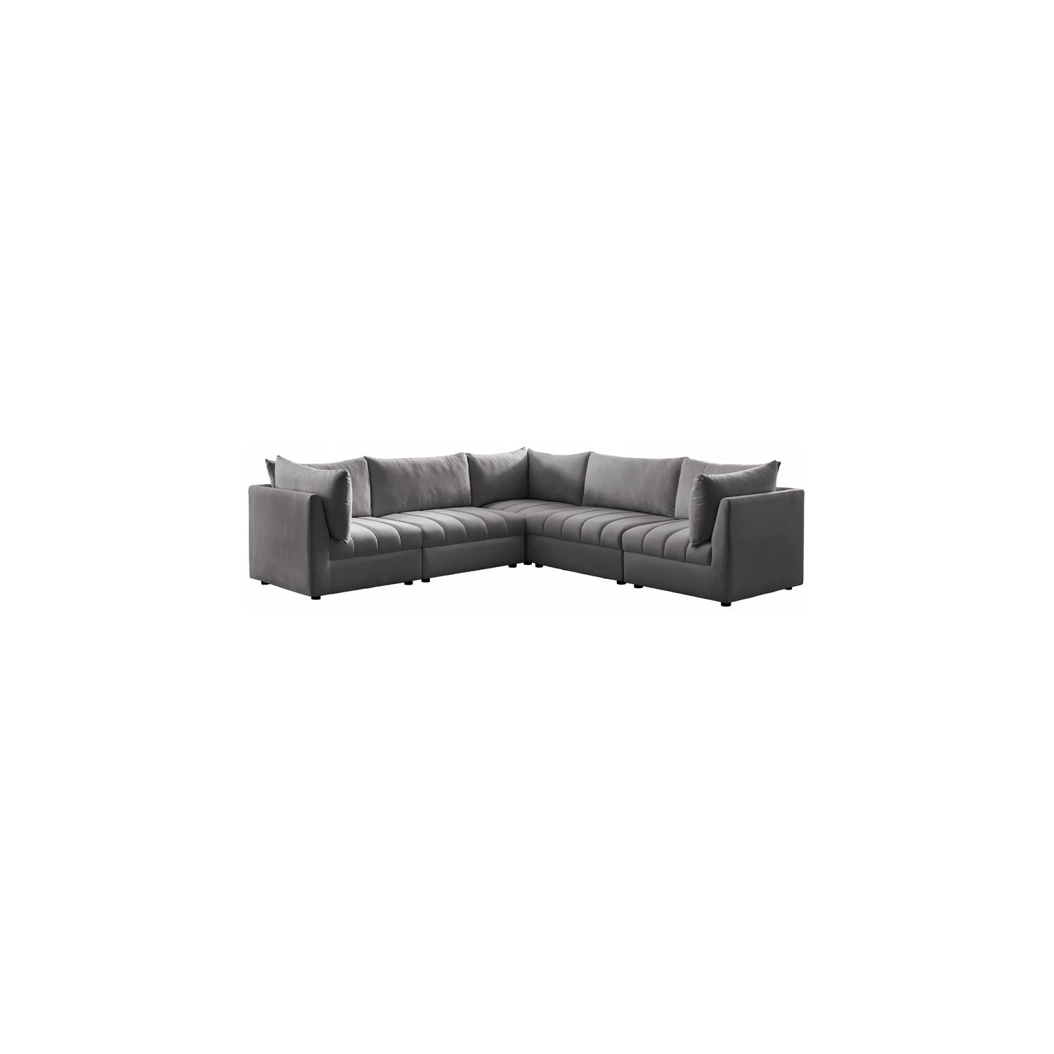 Meridian Furniture Jacob Grey Velvet Modular Sectional
