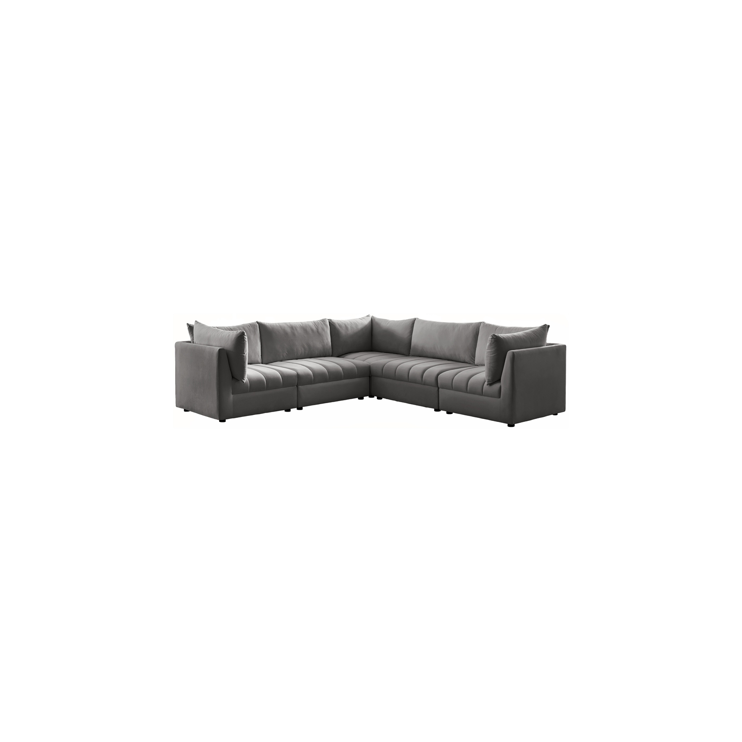 Meridian Furniture Jacob Grey Velvet Modular Sectional