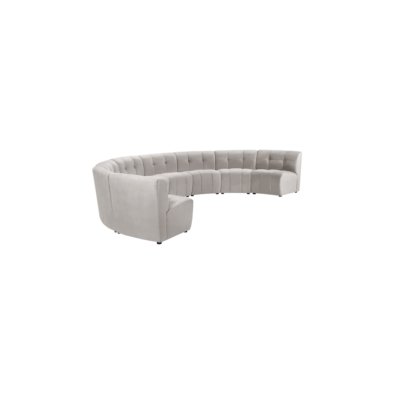 Meridian Furniture Limitless Cream Velvet Modular 8 Piece Sectional