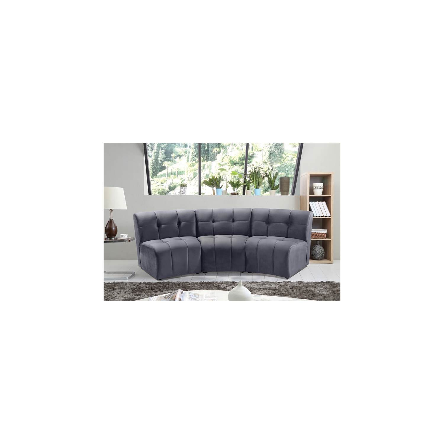 Meridian Furniture Limitless Gray Velvet Modular Sofa