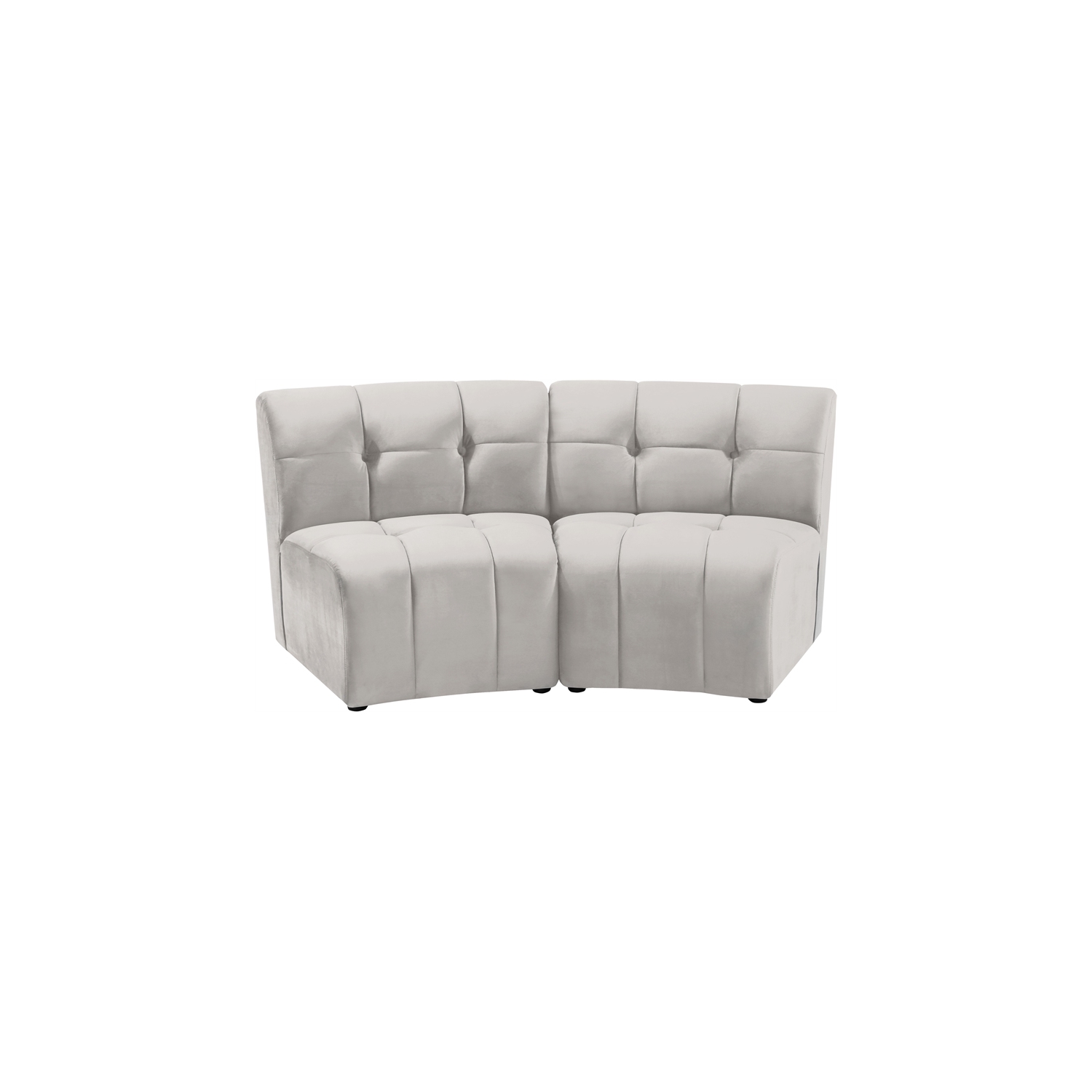 Meridian Furniture Limitless Cream Velvet Modular Loveseat