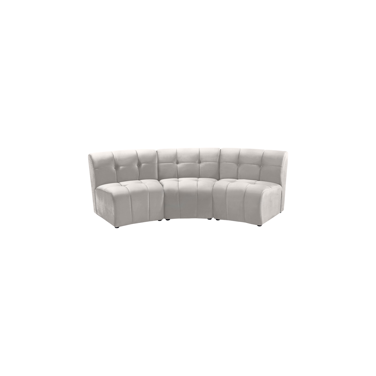 Sofa modulaire en velours crème de Meridian Furniture