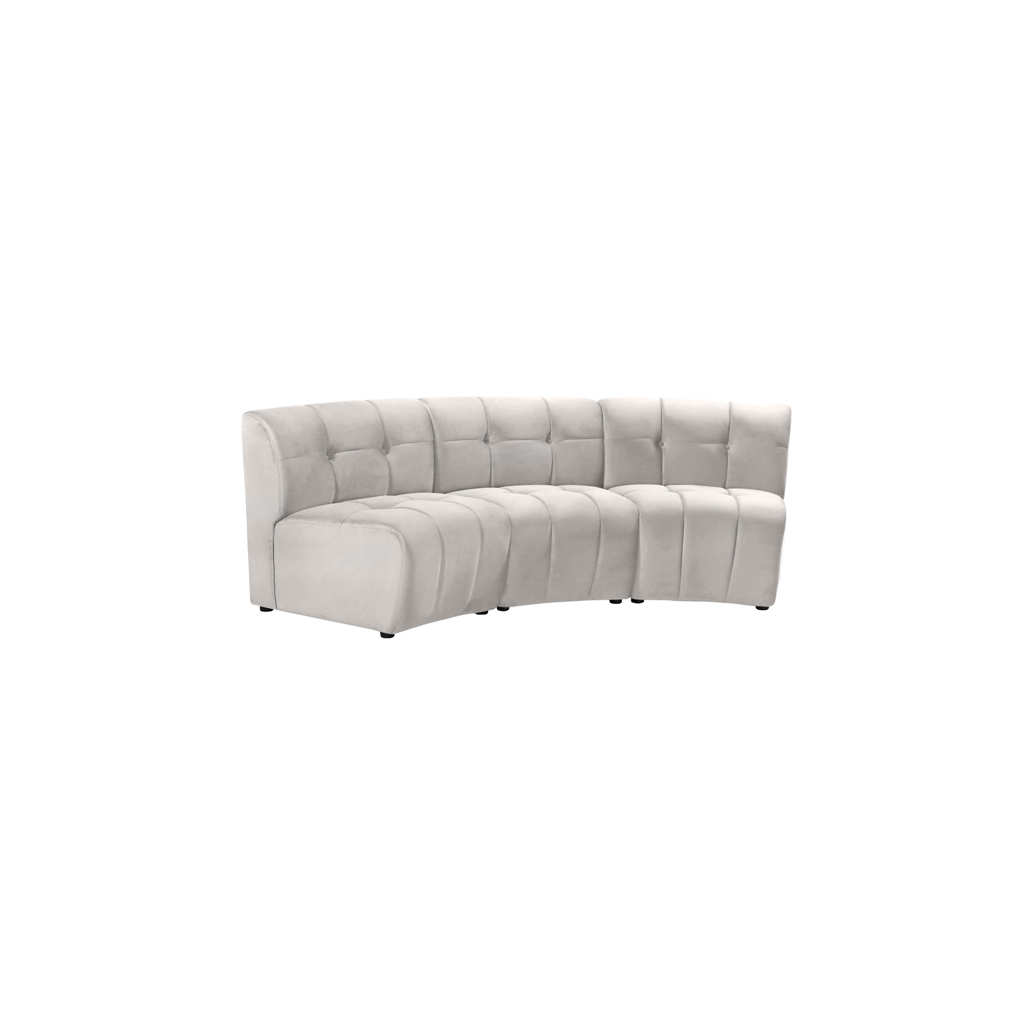 Sofa modulaire en velours crème de Meridian Furniture