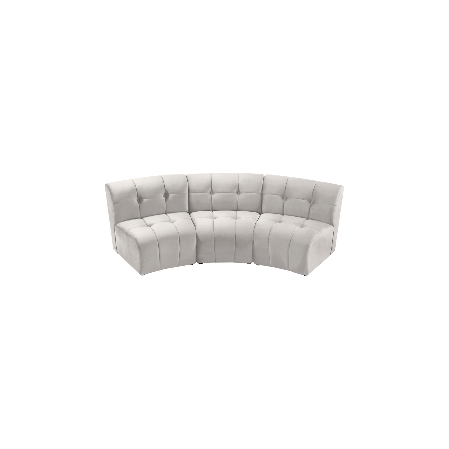 Sofa modulaire en velours crème de Meridian Furniture