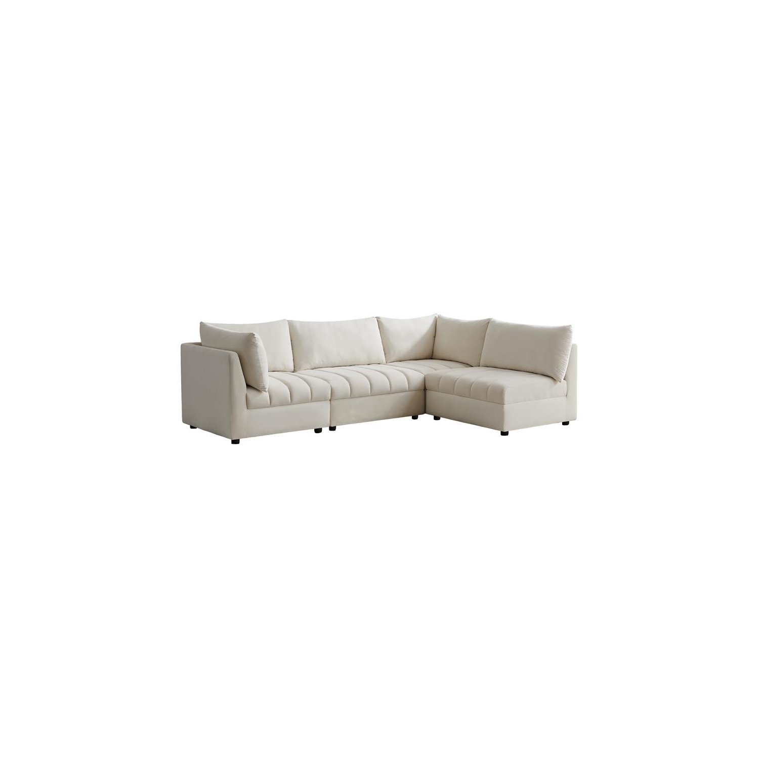 Meridian Furniture Jacob Cream Velvet Modular Sectional