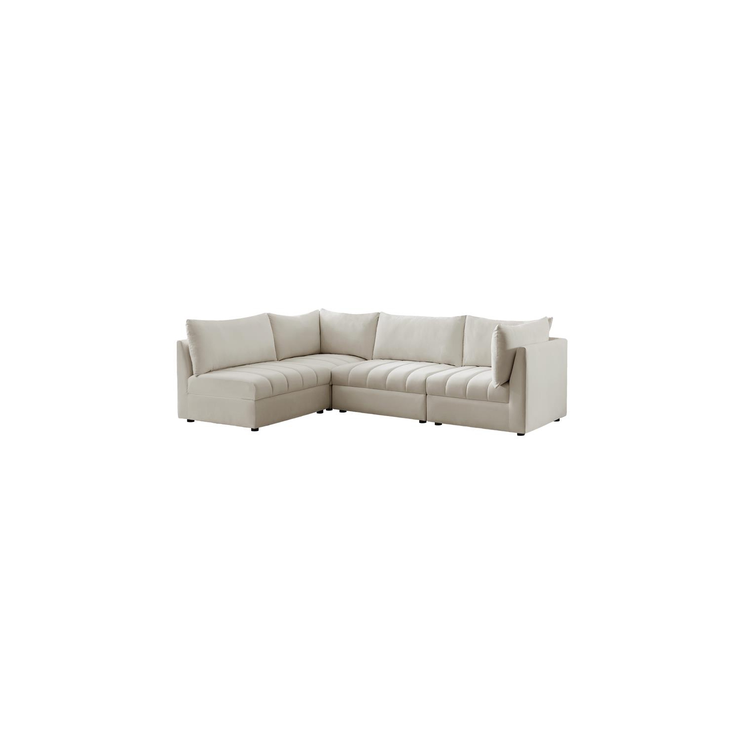 Meridian Furniture Jacob Cream Velvet Modular Sectional