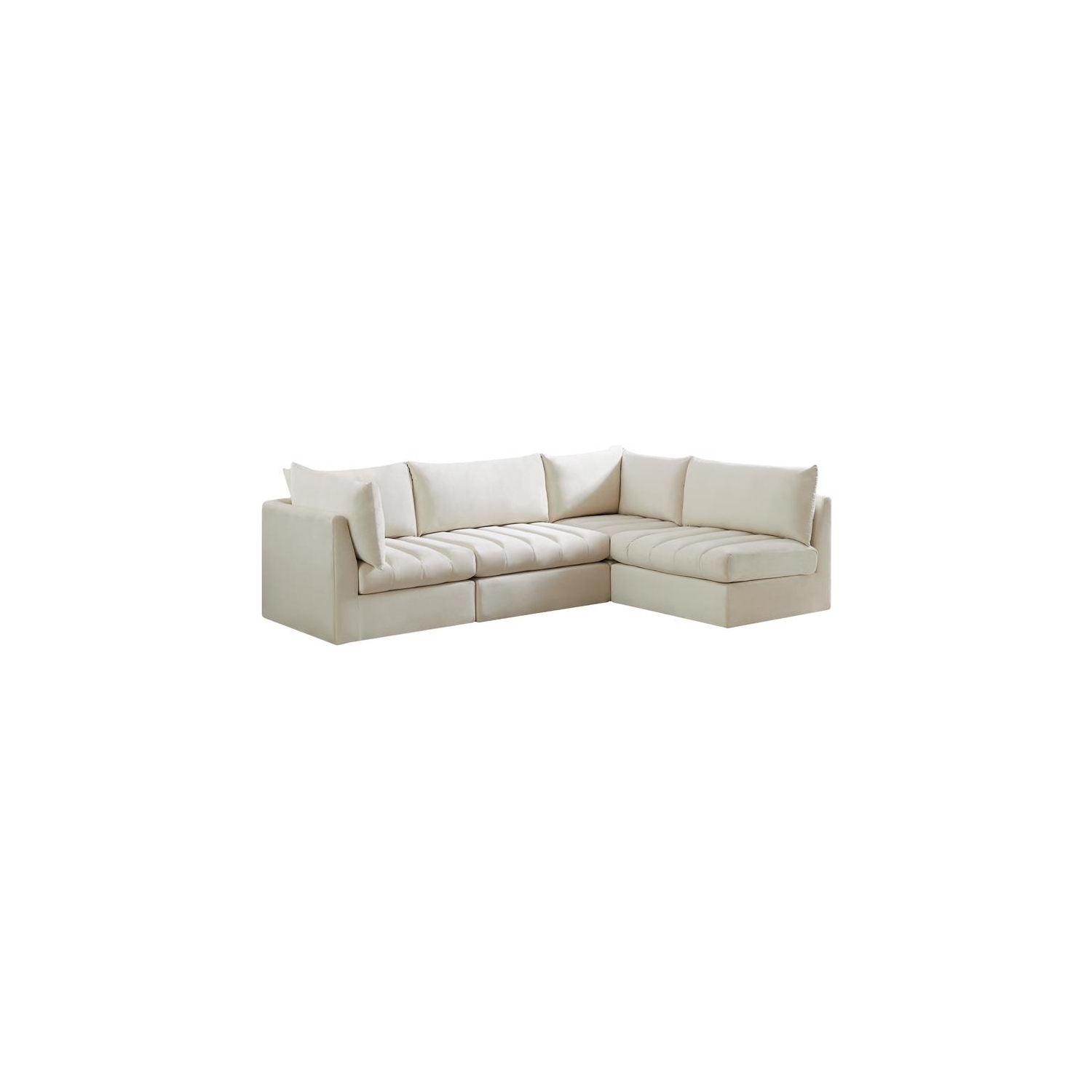 Meridian Furniture Jacob Cream Velvet Modular Sectional