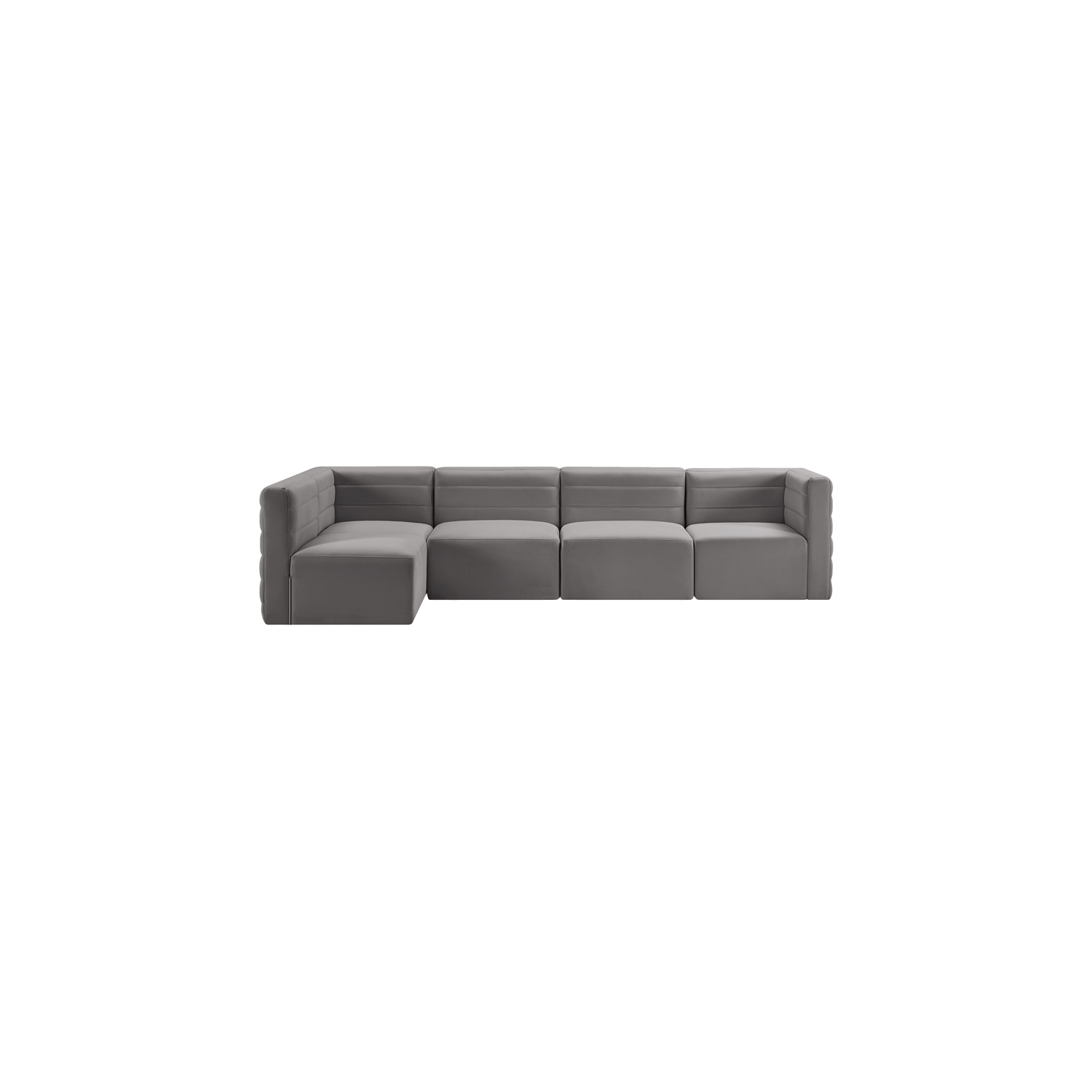 Meridian Furniture Quincy Grey Velvet Modular Sectional