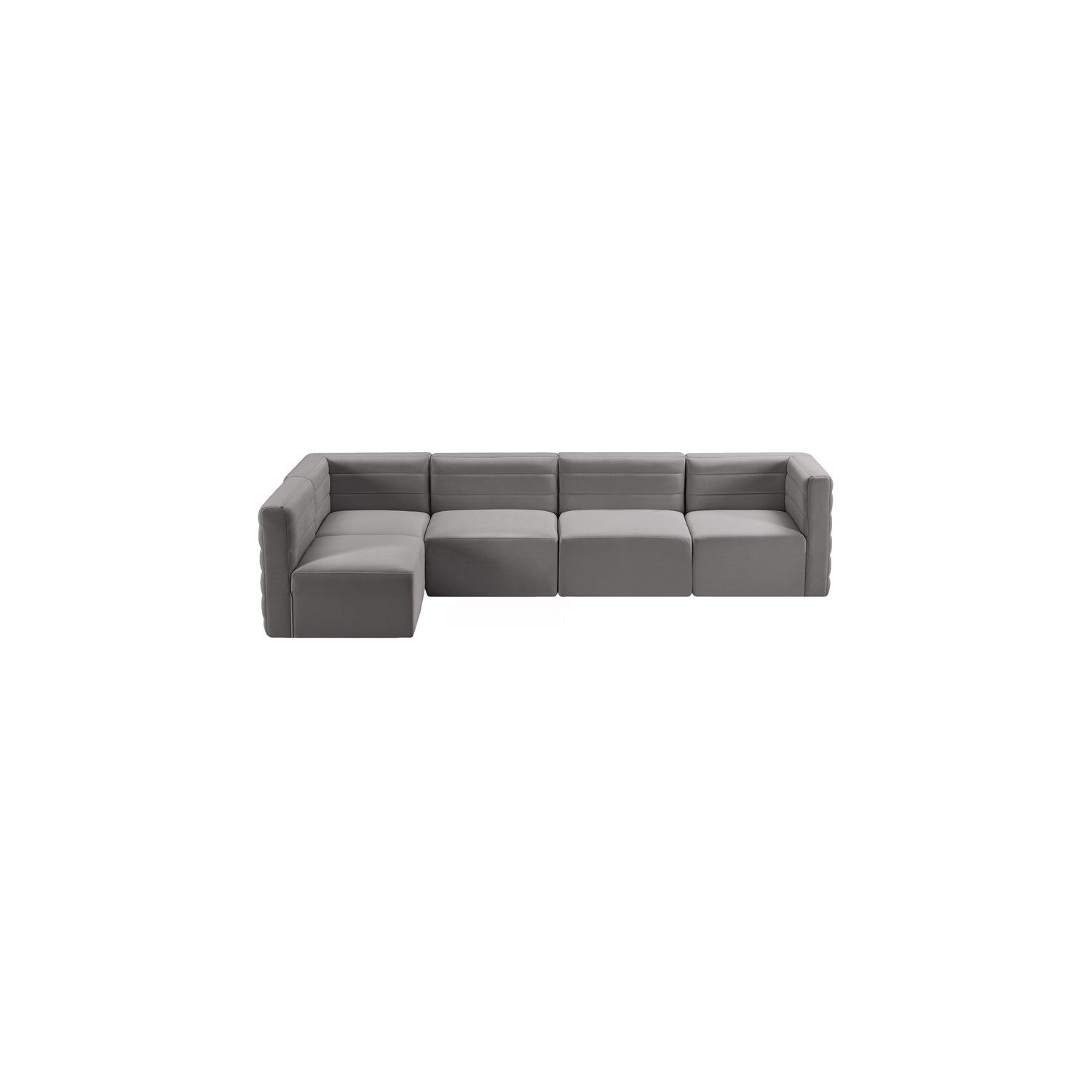 Meridian Furniture Quincy Grey Velvet Modular Sectional