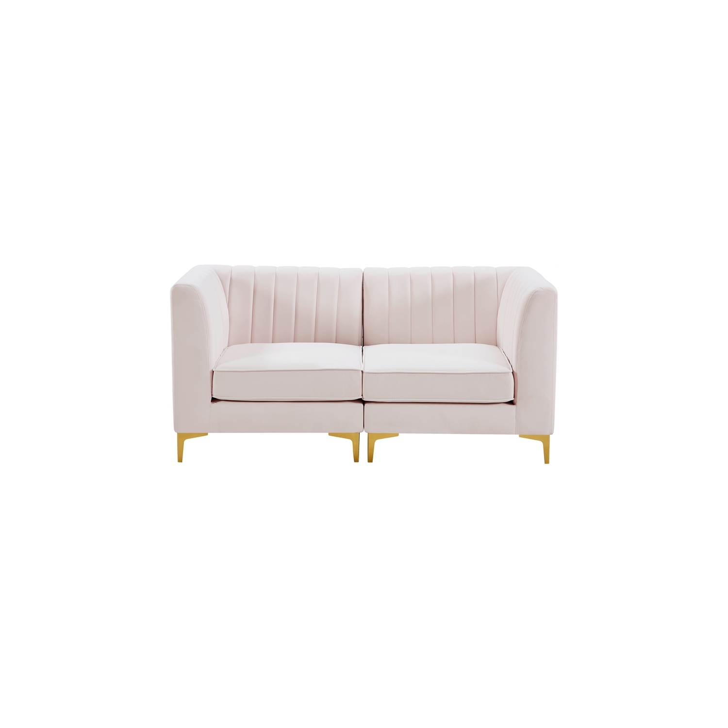 Meridian Furniture Alina Pink Velvet Modular Sectional