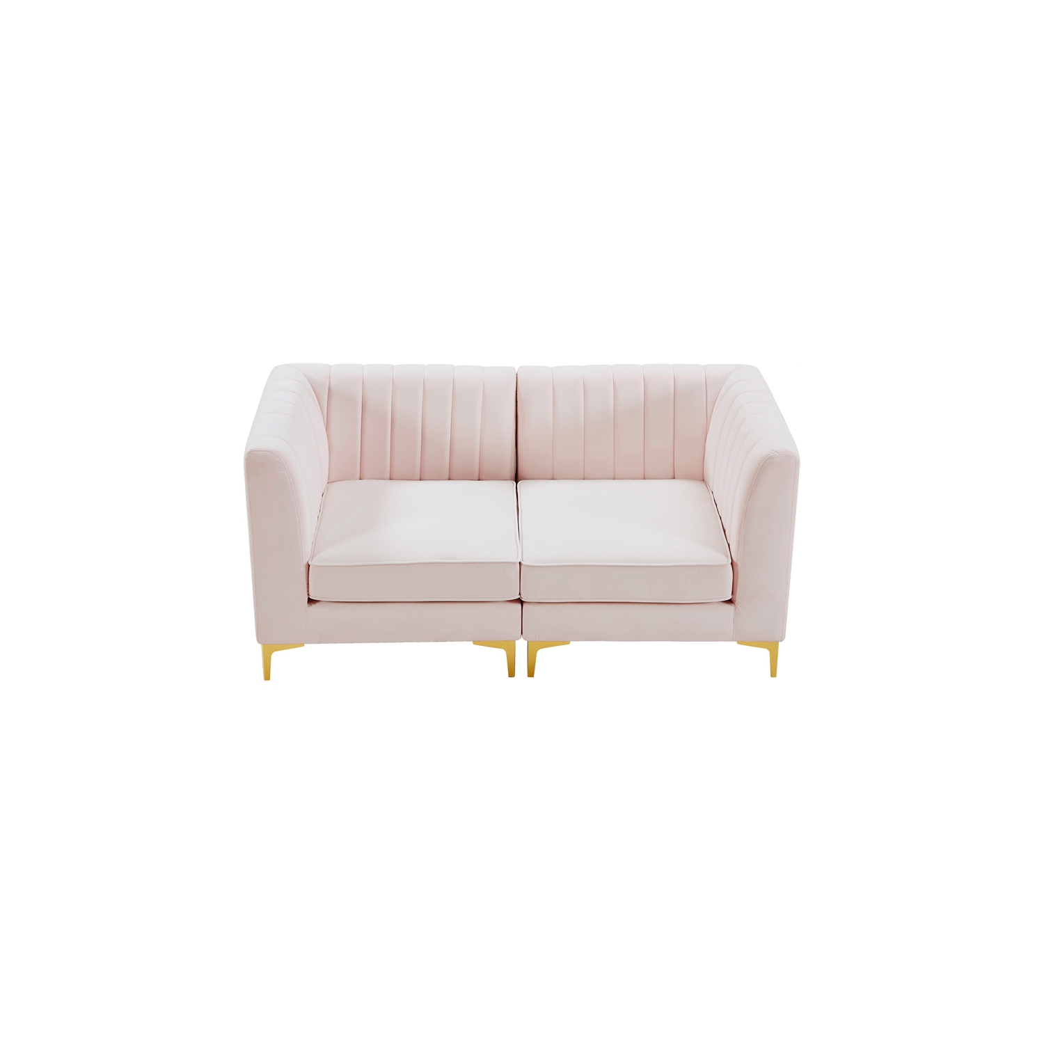 Meridian Furniture Alina Pink Velvet Modular Sectional