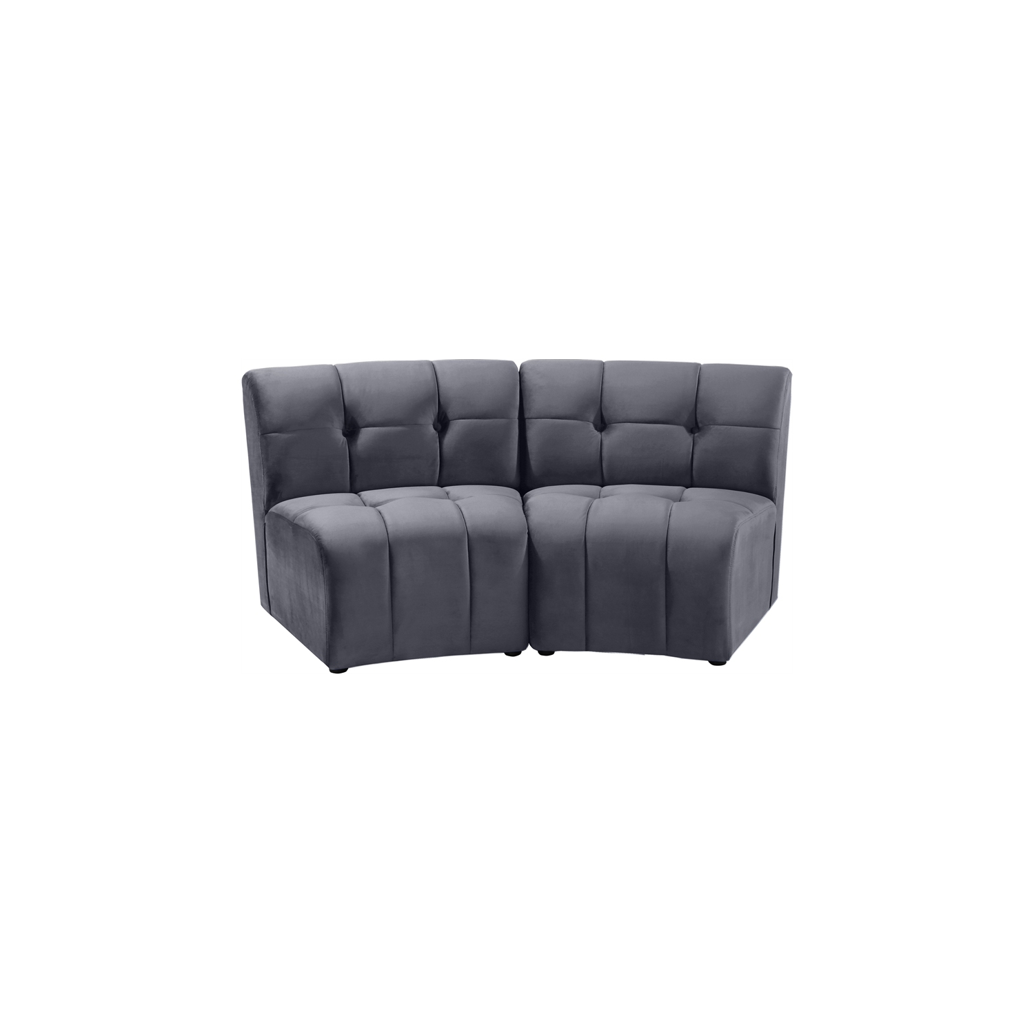 Meridian Furniture Limitless Gray Velvet Modular Loveseat
