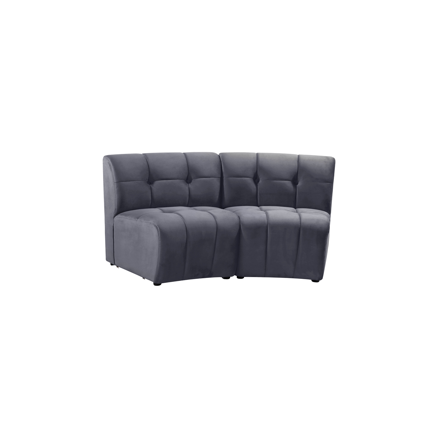 Meridian Furniture Limitless Gray Velvet Modular Loveseat
