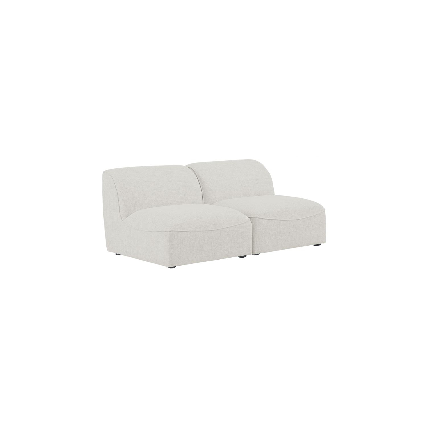 Meridian Furniture Miramar Cream Durable Linen Textured Modular Sofa