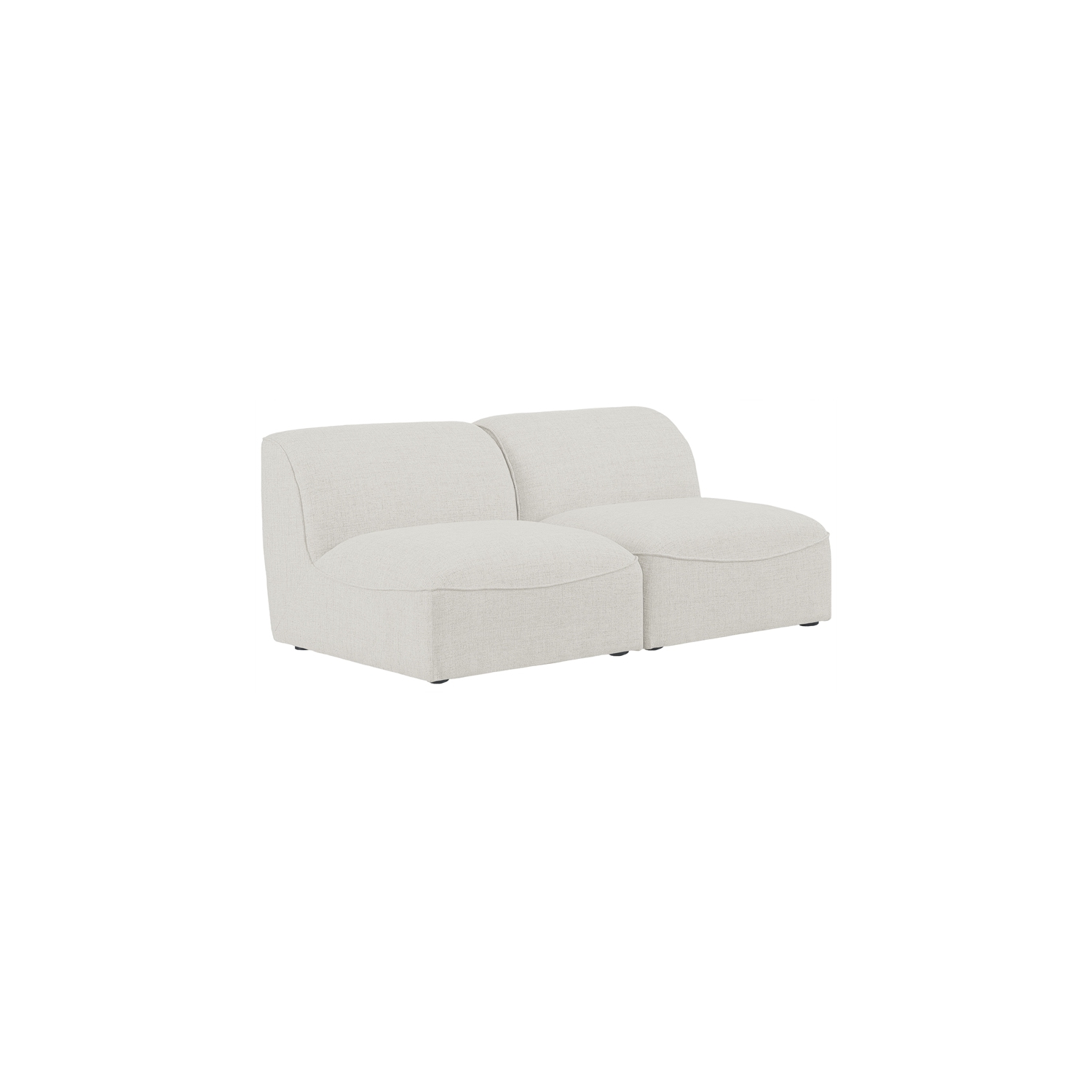 Meridian Furniture Miramar Cream Durable Linen Textured Modular Sofa