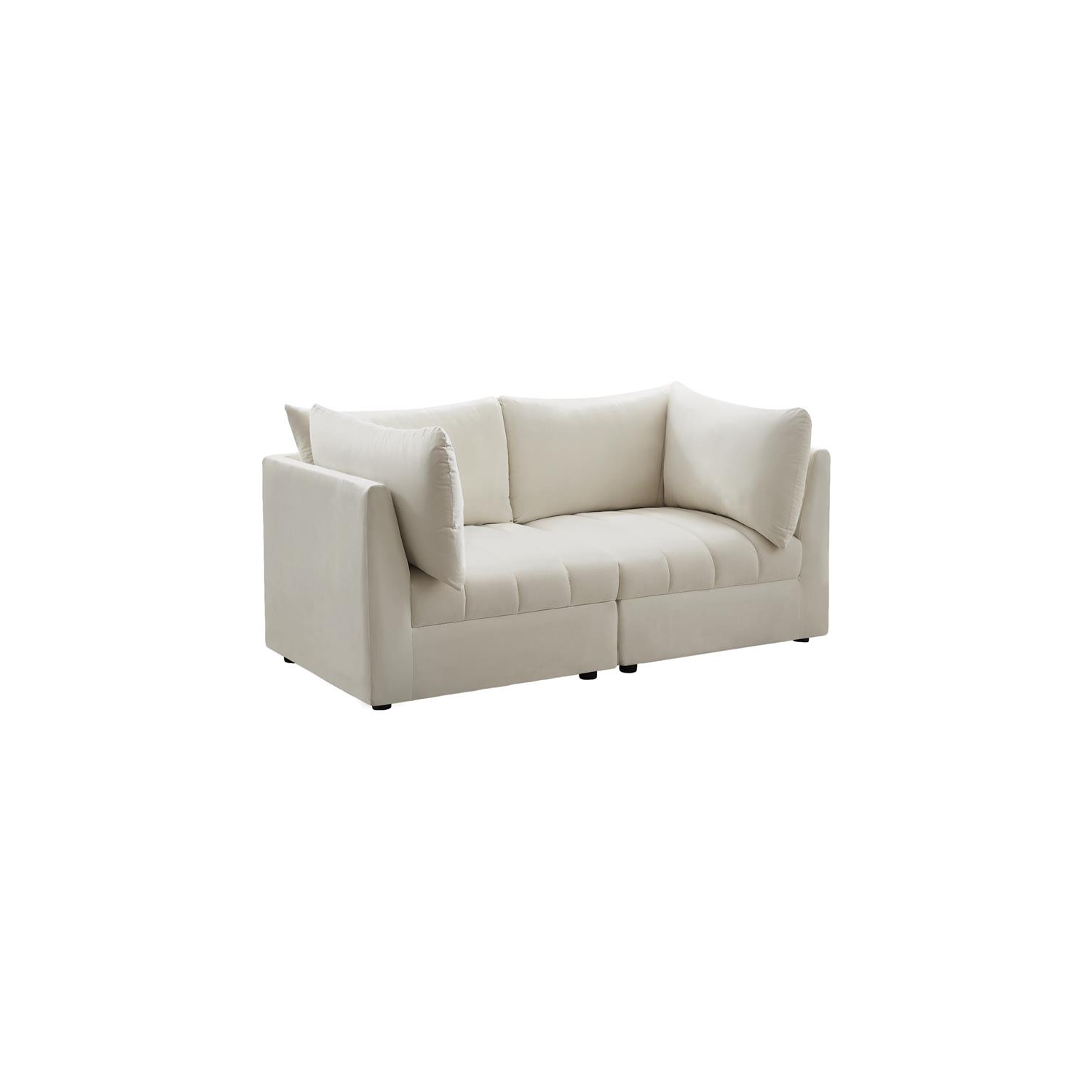 Meridian Furniture Jacob Cream Velvet Modular Sofa