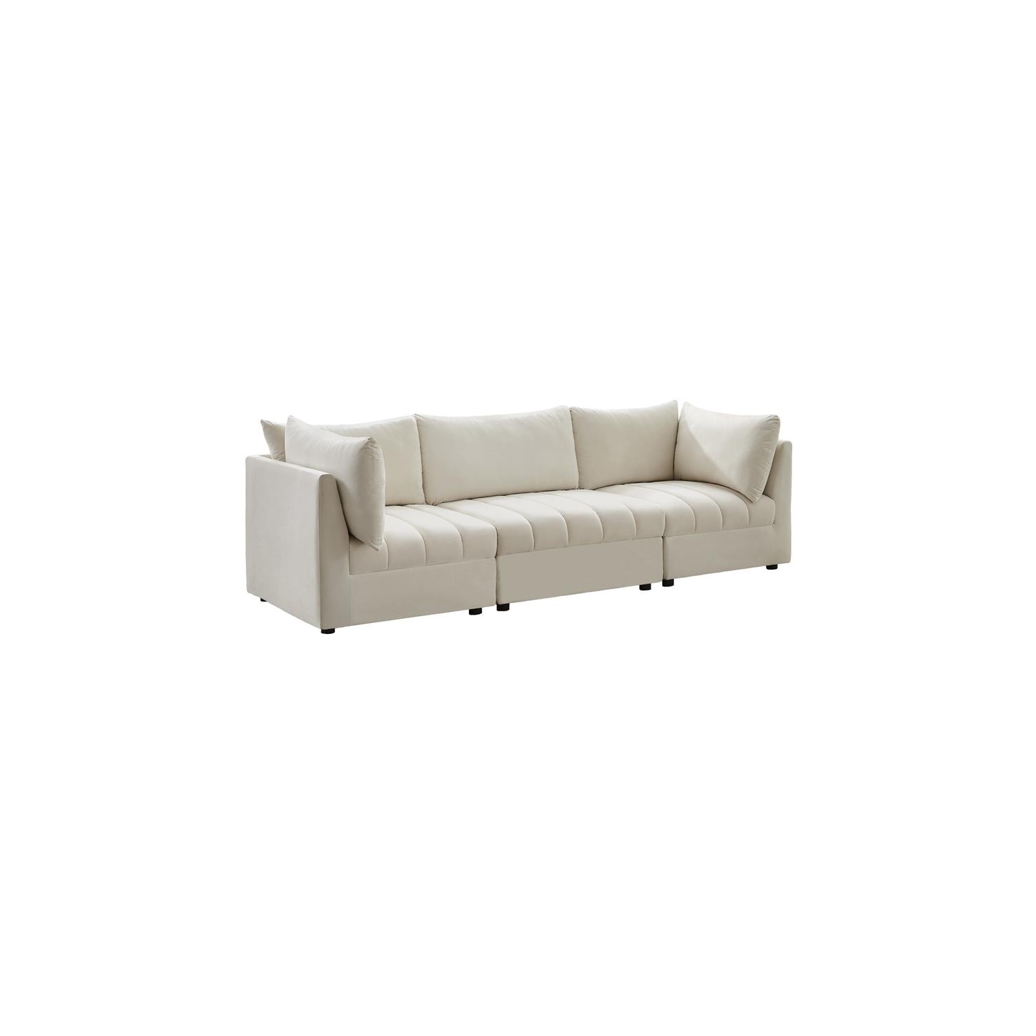 Meridian Furniture Jacob Cream Velvet Modular Sofa