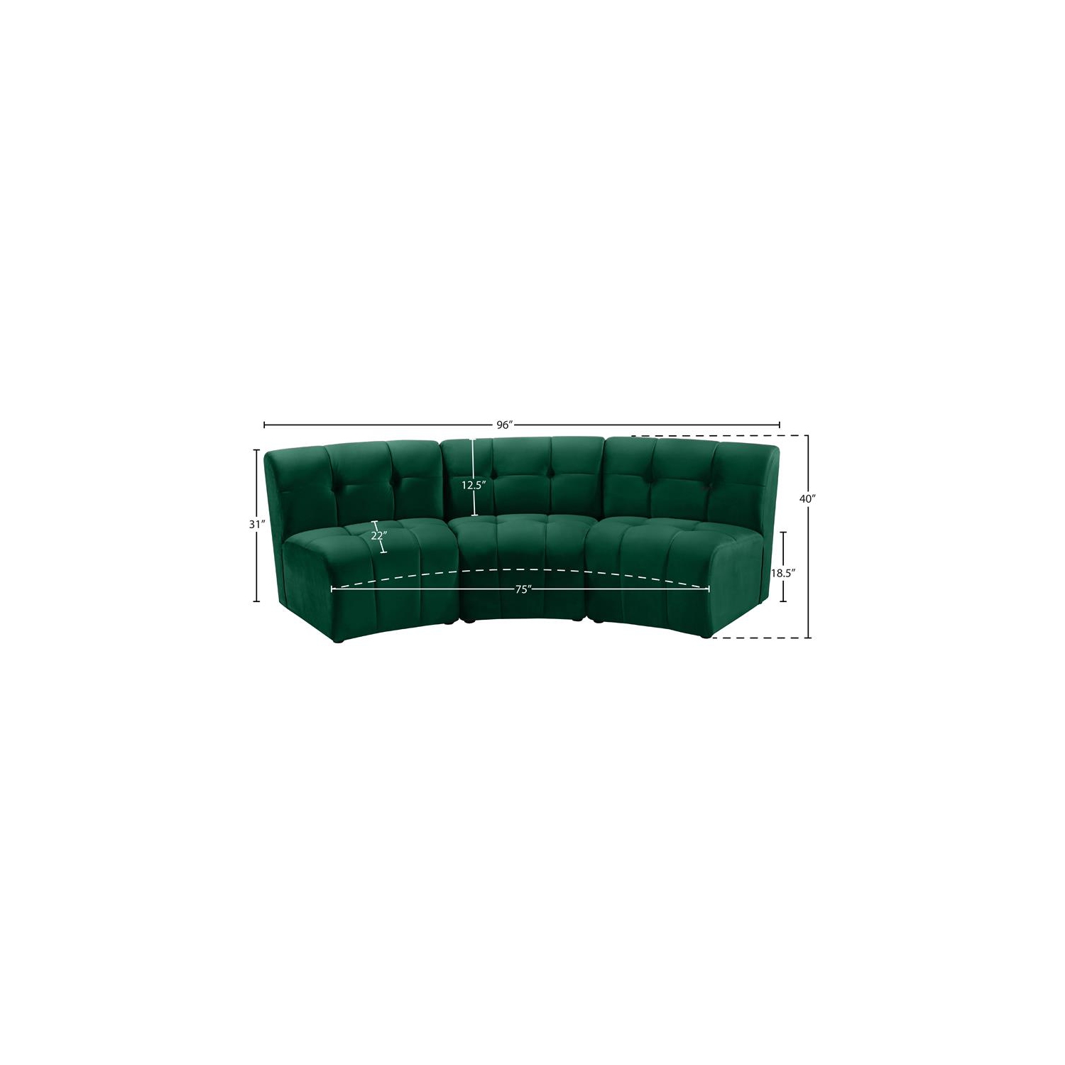 Meridian Furniture Limitless Green Velvet Modular Sofa