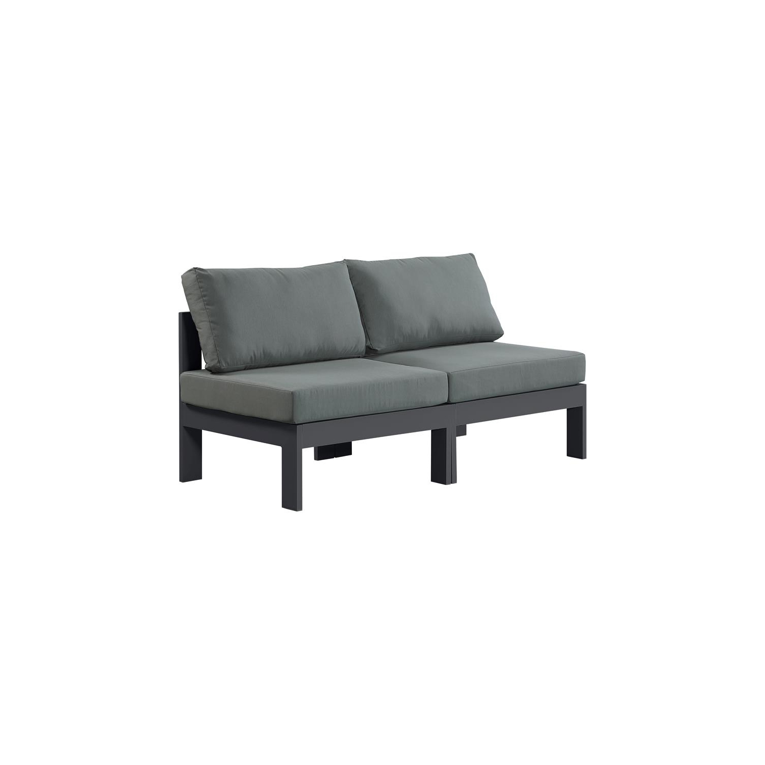 Meridian Furniture Nizuc Grey Fabric Outdoor Patio Modular Sofa