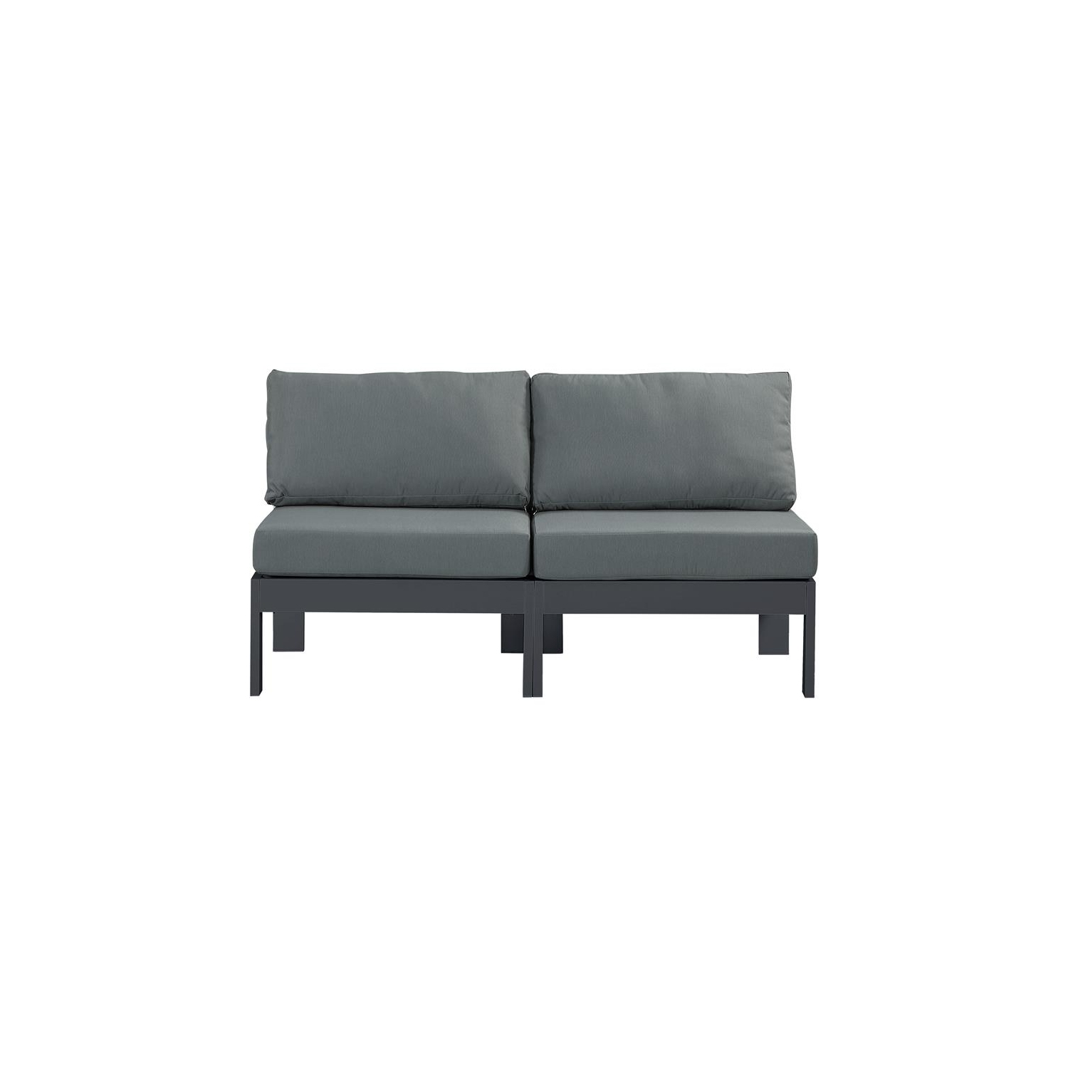 Meridian Furniture Nizuc Grey Fabric Outdoor Patio Modular Sofa
