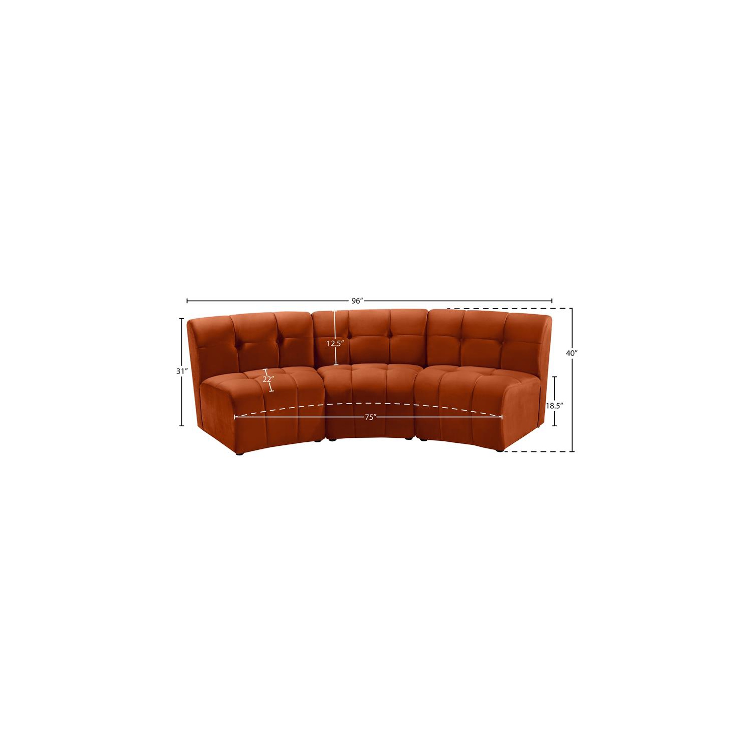 Meridian Furniture Limitless Cognac Velvet Modular Sofa