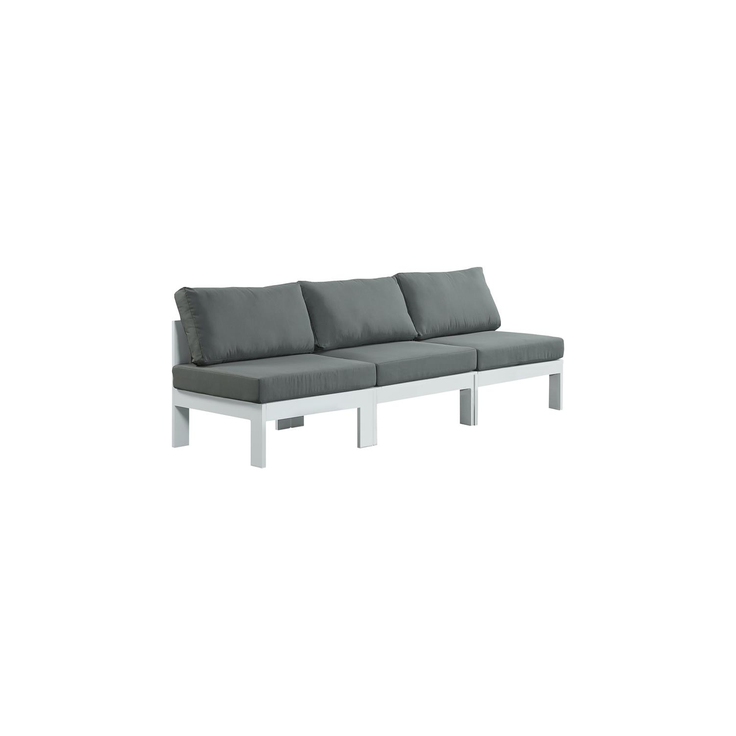 Meridian Furniture Nizuc Grey Fabric Outdoor Patio Modular Sofa