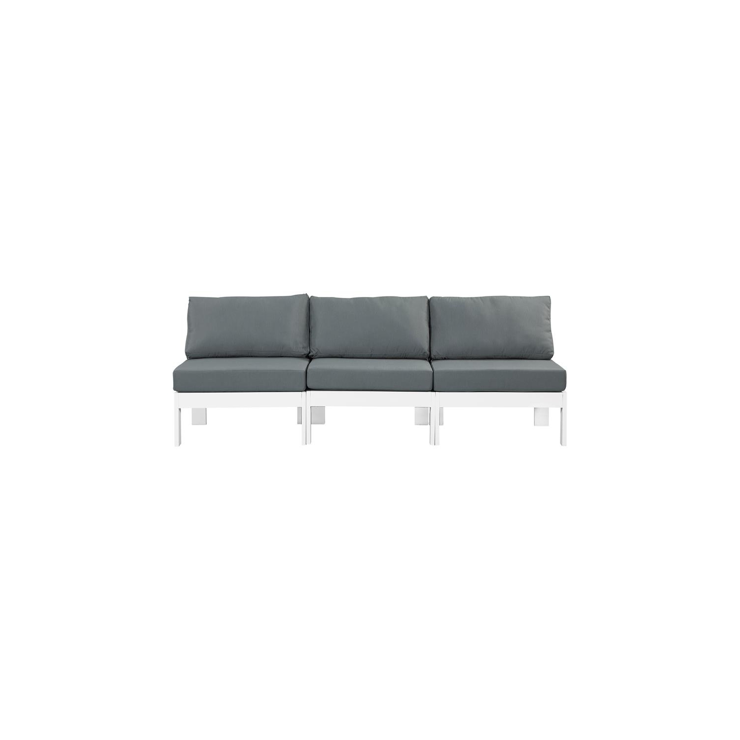 Meridian Furniture Nizuc Grey Fabric Outdoor Patio Modular Sofa