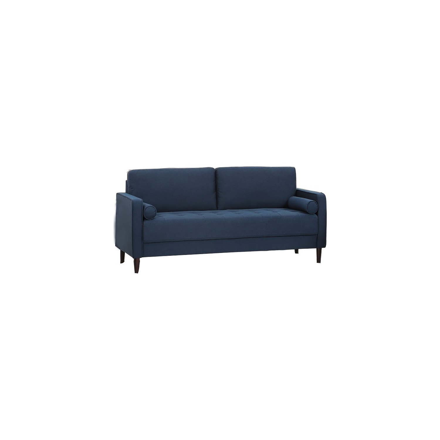 Hawthorne Collections 18.5" Mid-Century Fabric Upholstered Sofa in Navy Blue