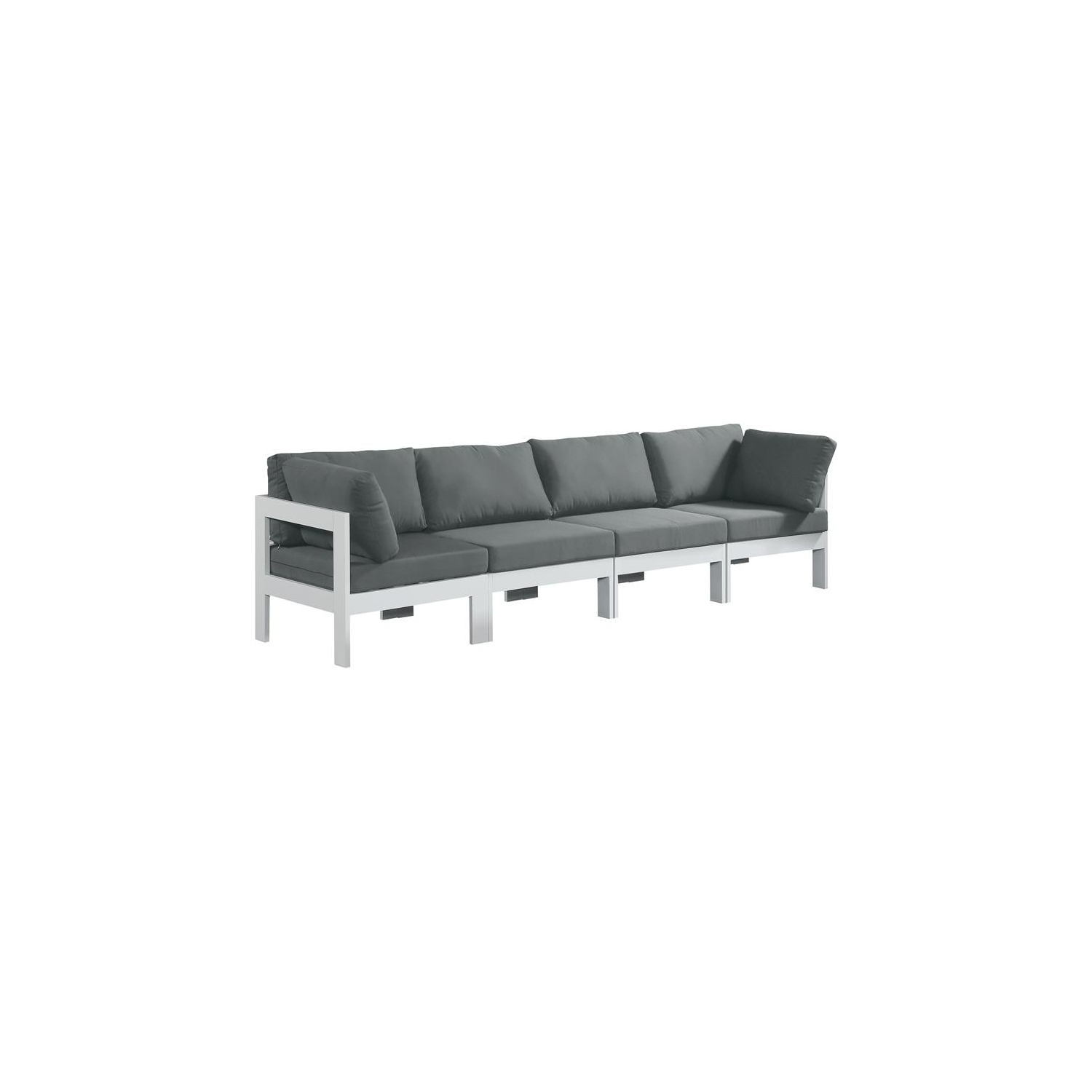 Meridian Furniture Nizuc Grey Fabric Outdoor Patio Modular Sofa
