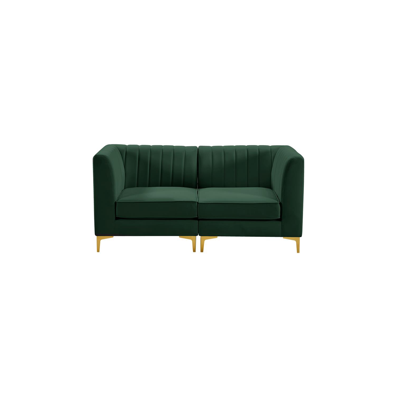 Meridian Furniture Alina Green Velvet Modular Sectional