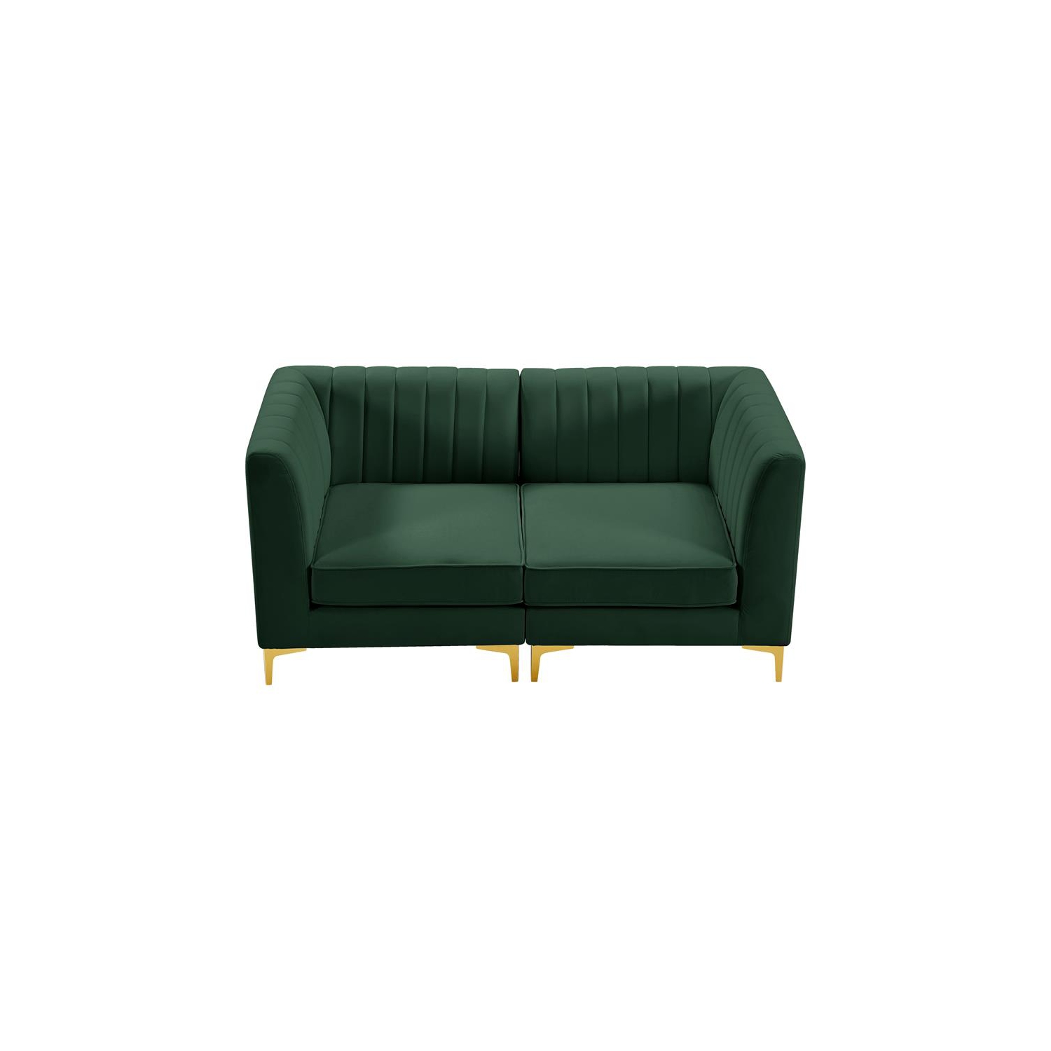 Meridian Furniture Alina Green Velvet Modular Sectional