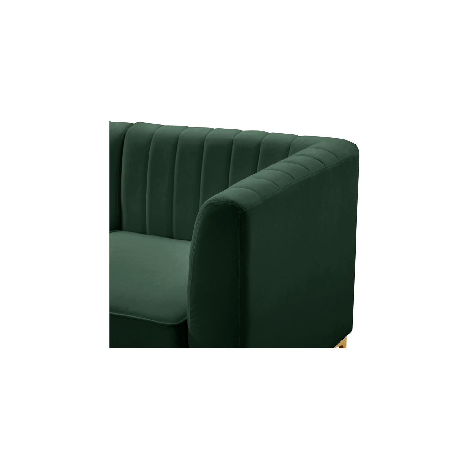 Meridian Furniture Alina Green Velvet Modular Sectional