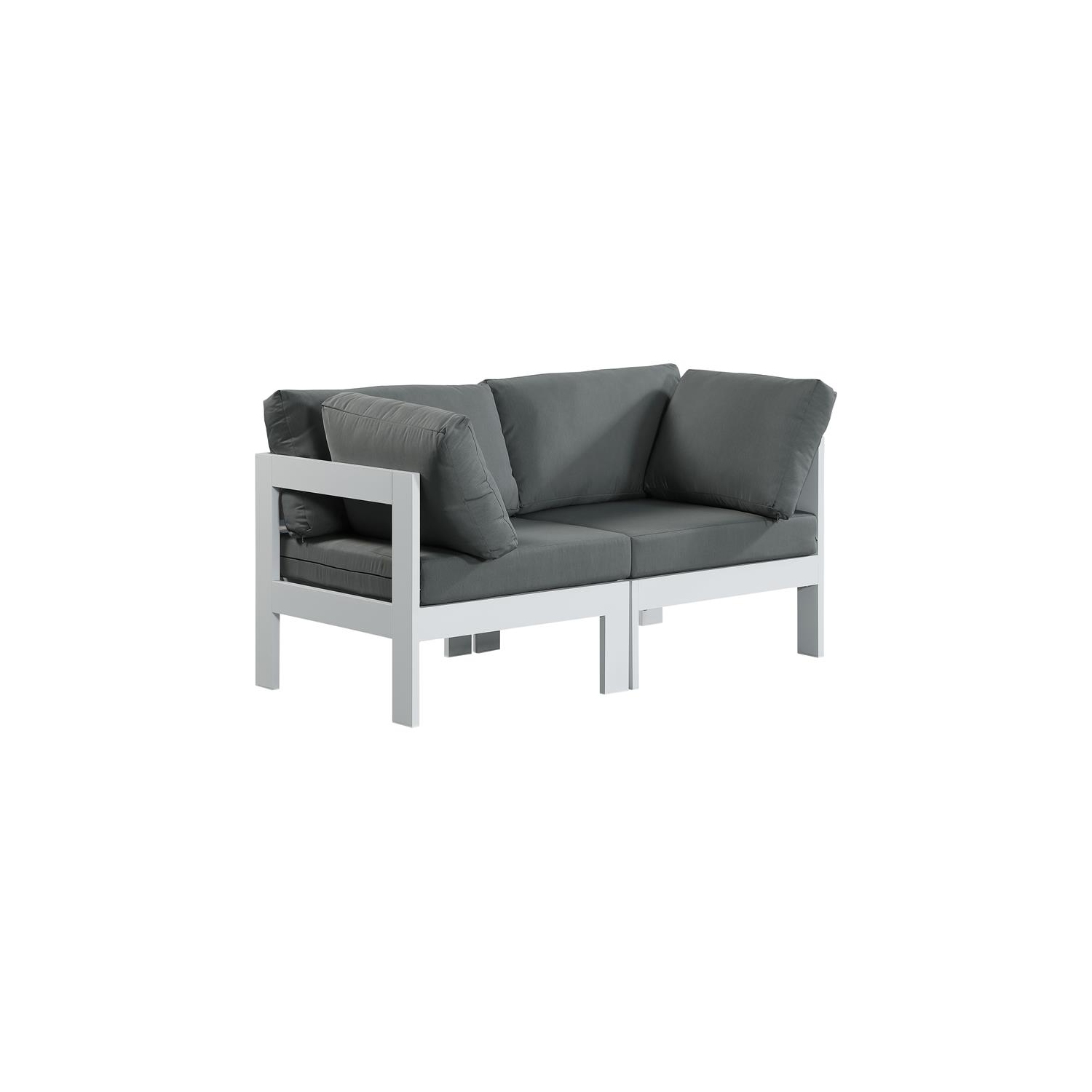 Meridian Furniture Nizuc Grey Fabric Outdoor Patio Modular Sofa