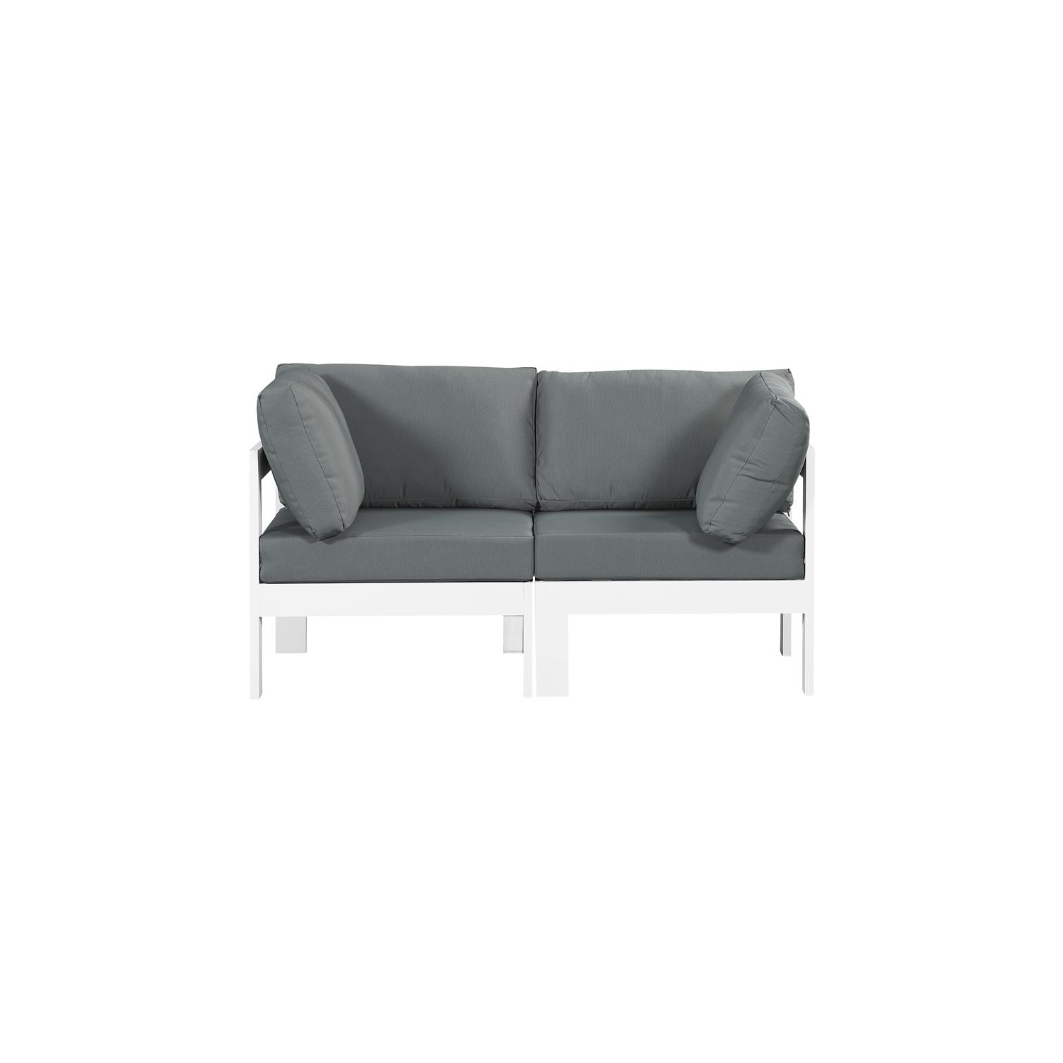 Meridian Furniture Nizuc Grey Fabric Outdoor Patio Modular Sofa