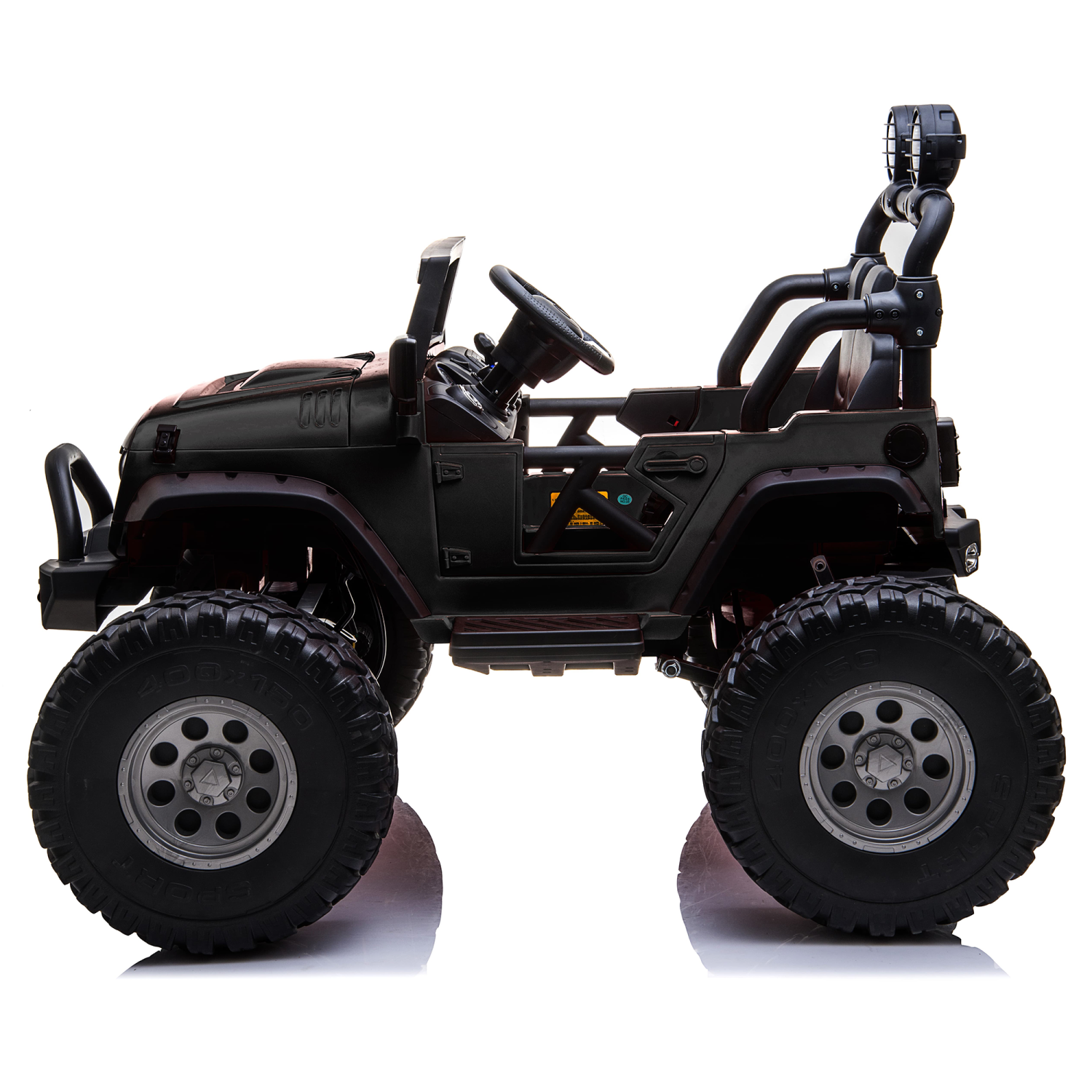 Voiture électrique pour enfants 2 places Lifted Monster Jeep 12 V avec télécommande parentale - Noir