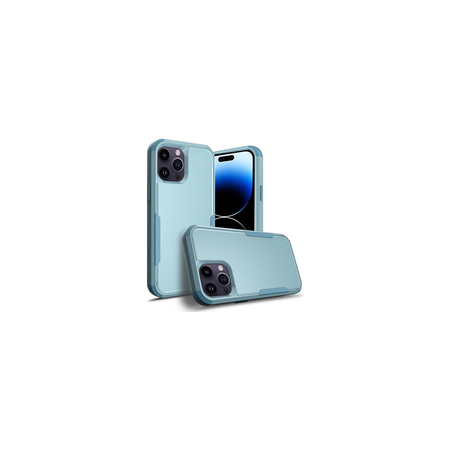 Supershield Apple iPhone 14 Plus 3in1 Case Drop Resistant Adventure Tradies Hybrid Armor Heavy Duty Rugged Shockproof Tough Cover – Sky Blue