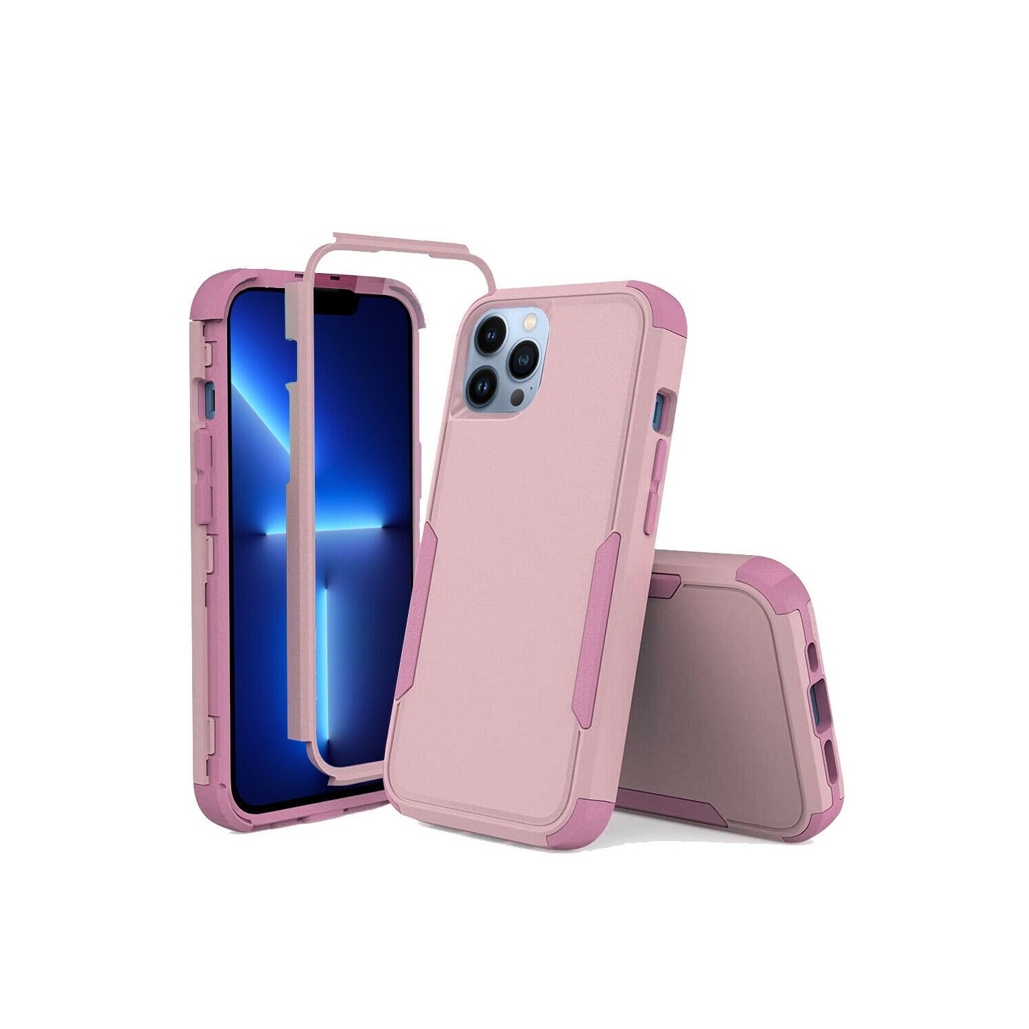 Supershield Apple iPhone 14 Plus Case Drop Resistant Adventure Tradies Hybrid Armor Heavy Duty Rugged Shockproof Tough Cover – Pink