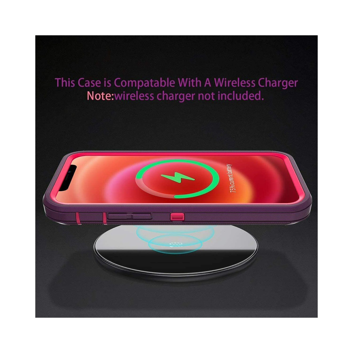 Pour Apple iPhone 14 3-en-1 étui antichoc Defender Tradies Hybrid Armor robuste étui antichoc robuste, violet