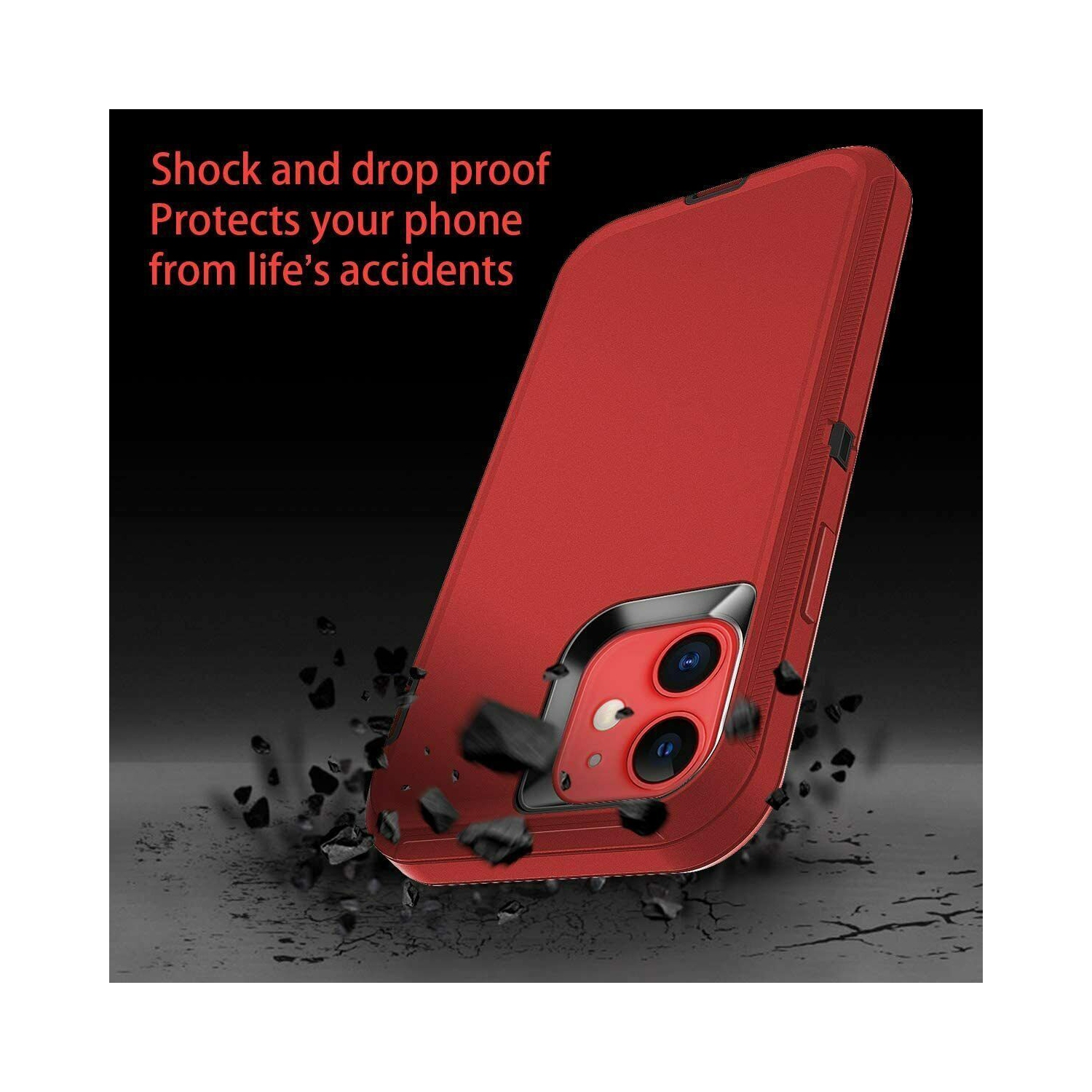 Étui rigide ajusté Defender SuperShield Ultimate Protection Unleash pour iPhone 14 Pro - Rouge