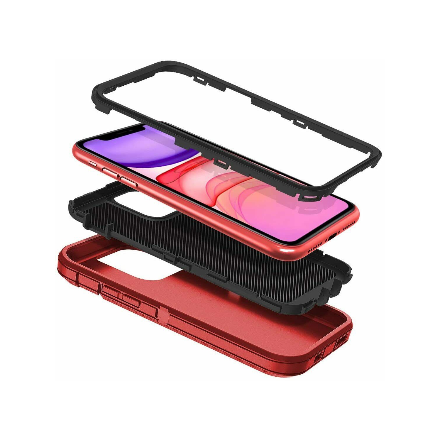 Étui rigide ajusté Defender SuperShield Ultimate Protection Unleash pour iPhone 14 Pro - Rouge