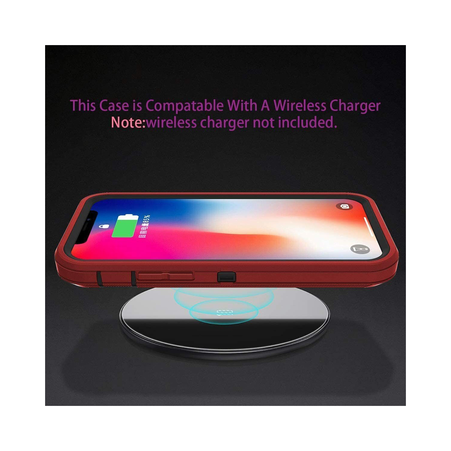 Supershield Apple iPhone 14 Plus Case Drop Resistant Defender Tradies Hybrid Armor Heavy Duty Rugged Shockproof Tough Cover – Red