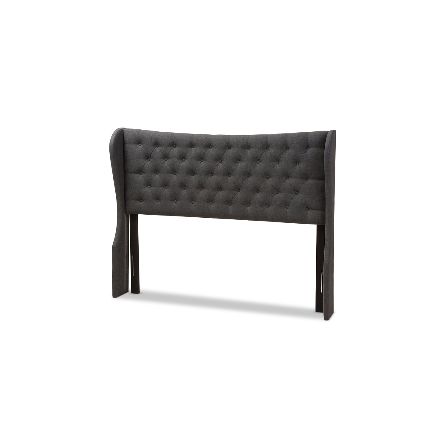 Tête de lit à panneaux ailés pour grand lit Bowery Hill, gris foncé