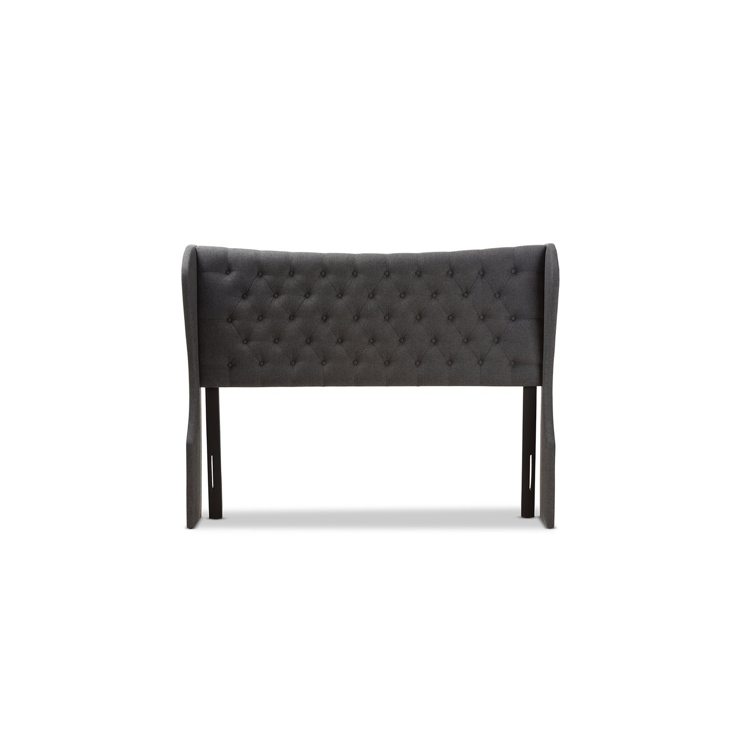 Tête de lit à panneaux ailés pour grand lit Bowery Hill, gris foncé