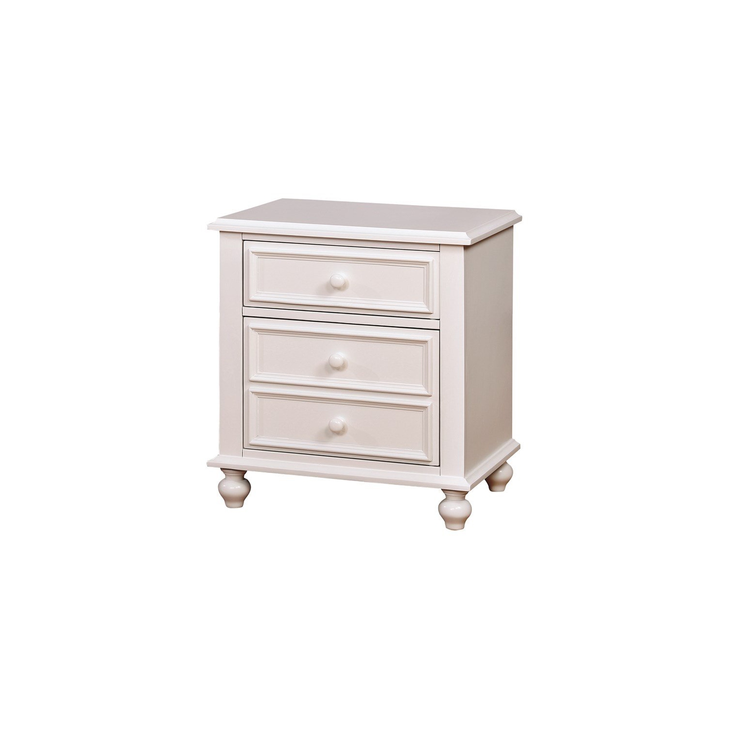 Table de chevet à 2 tiroirs pour enfants en bois massif For Furniture of America Noell, blanc