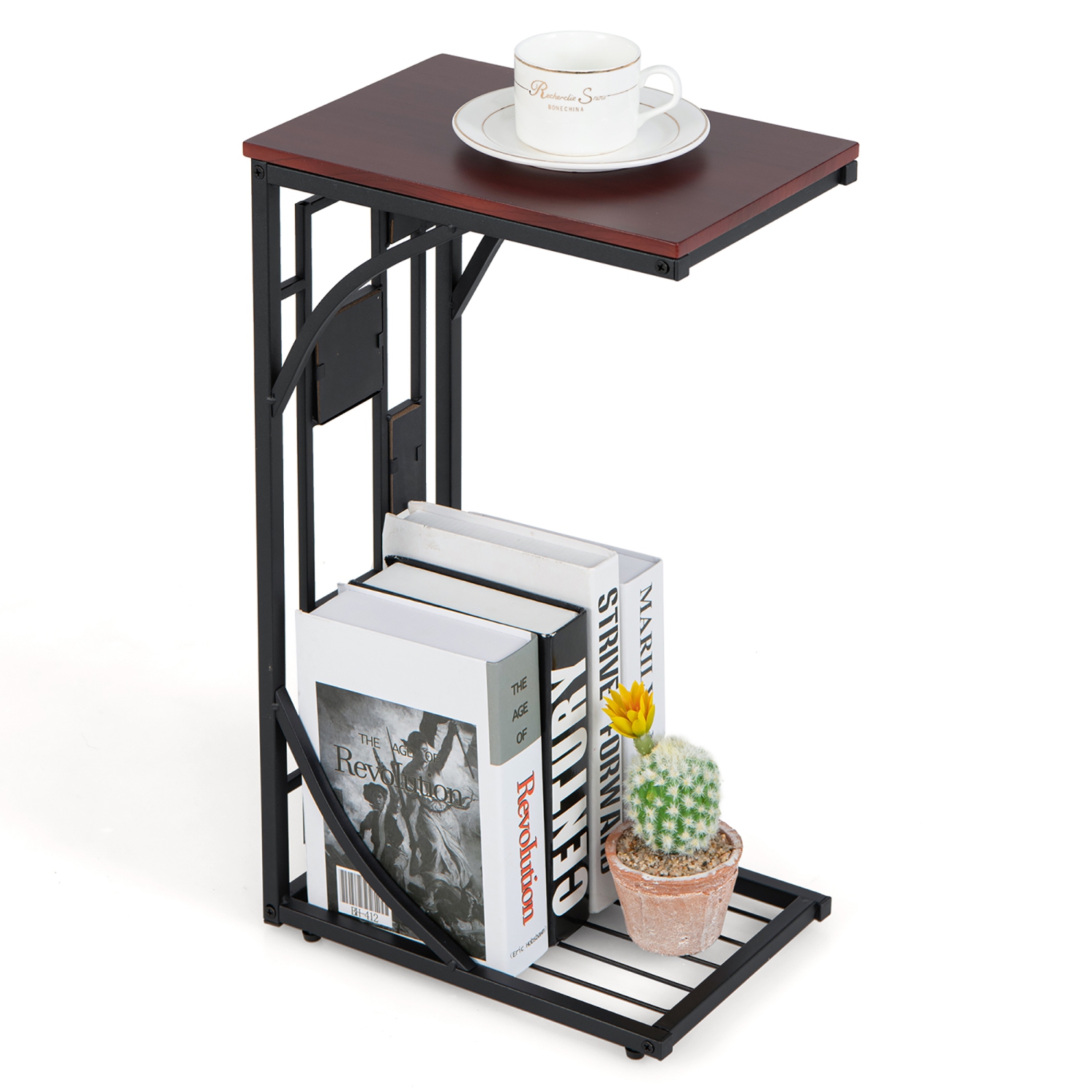 Table étroite 2 PCS de Costway avec porte-papier amovible pour toilette de salon