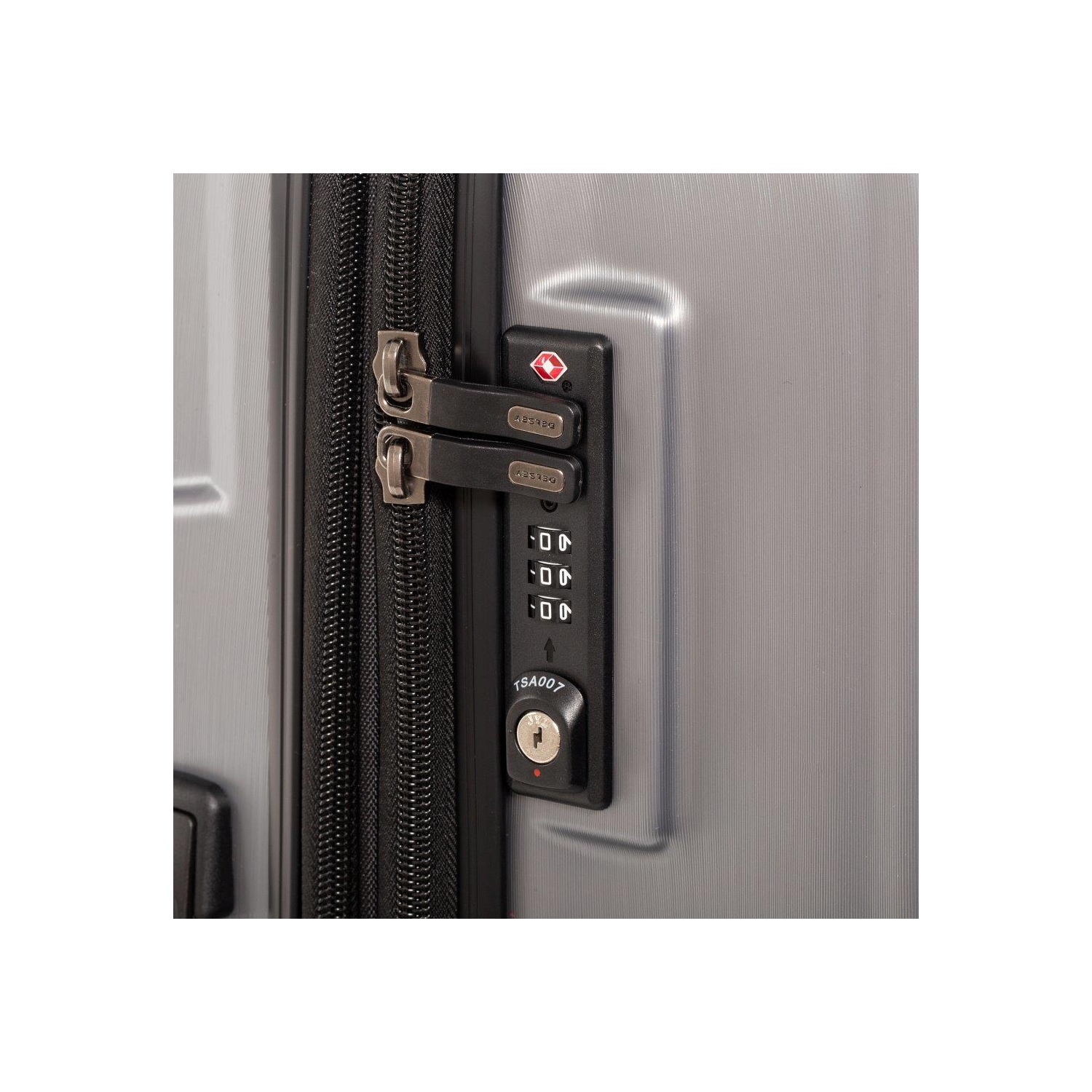 Delsey Chrometec Hardside Spinner Suitcase 3 Pcs Luggage Set-silver